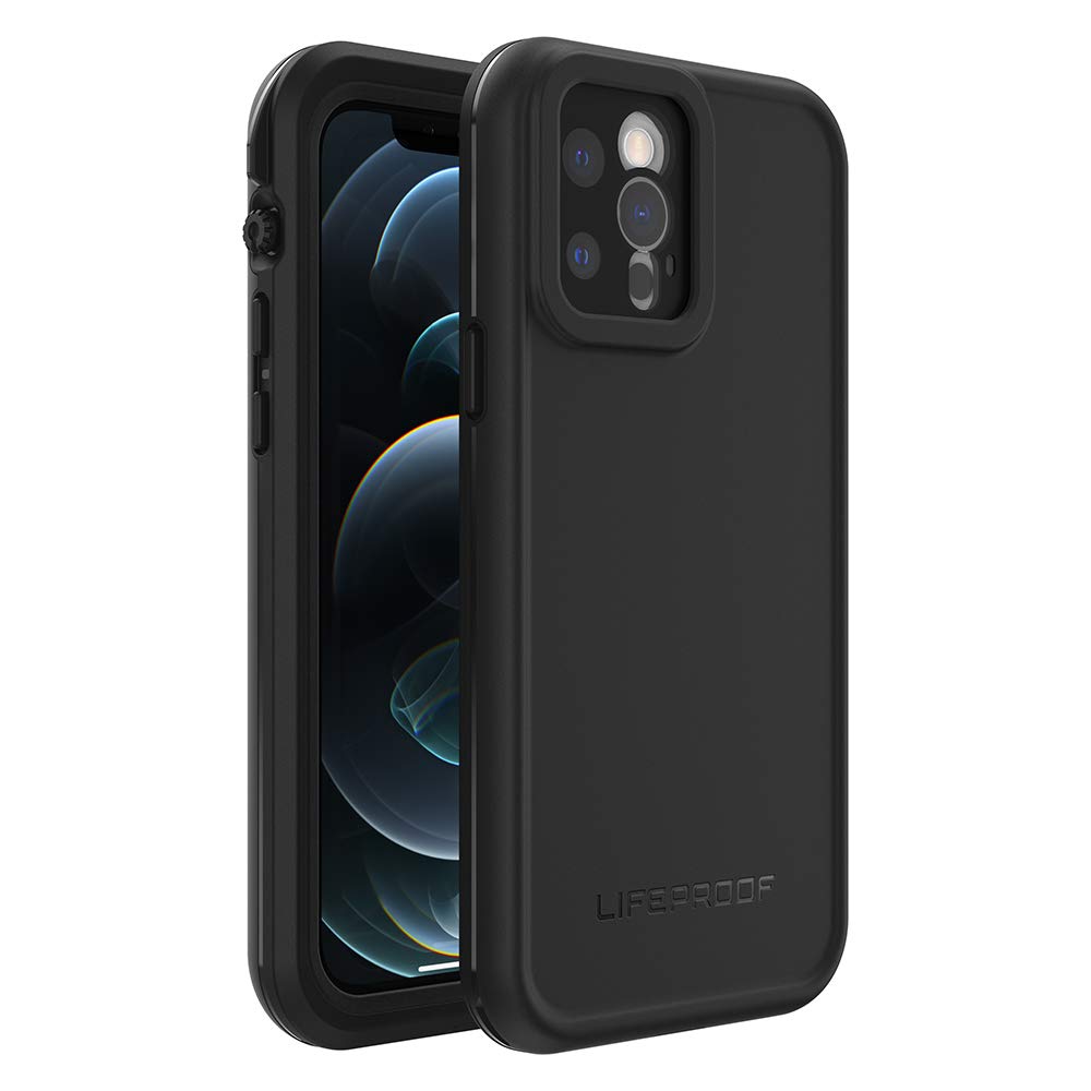 LifeProof FRĒ Series Waterproof Case for iPhone 12 Pro - IP68 Certified, Built-in Screen Protector & Port Covers, MagSafe Compatible (Black) | Perfect for Outdoor Adventures, Swimming & Extreme Sports Protection