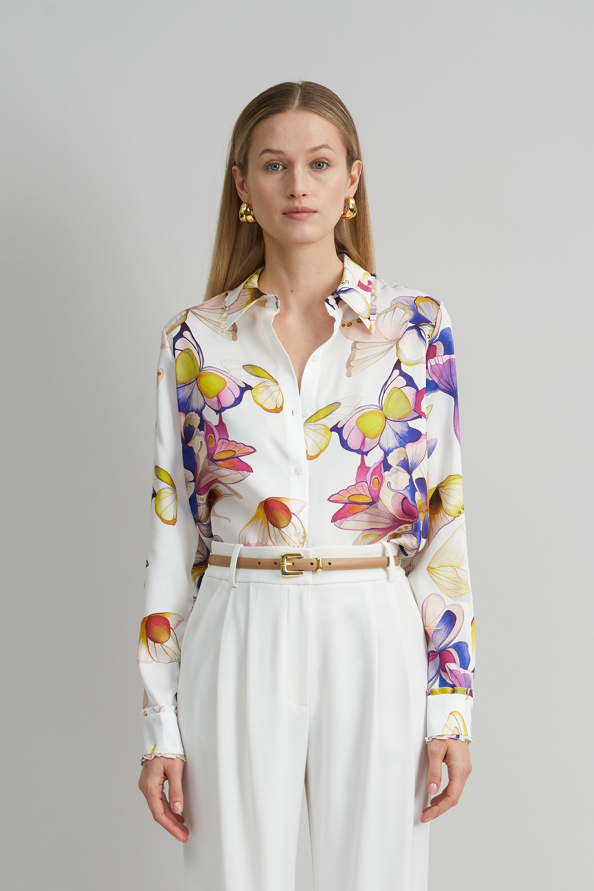 Stylish Butterfly Twill Button Down Shirt for Men & Women - Comfortable Casual & Office Wear - Perfect for Work, Dates & Special Occasions