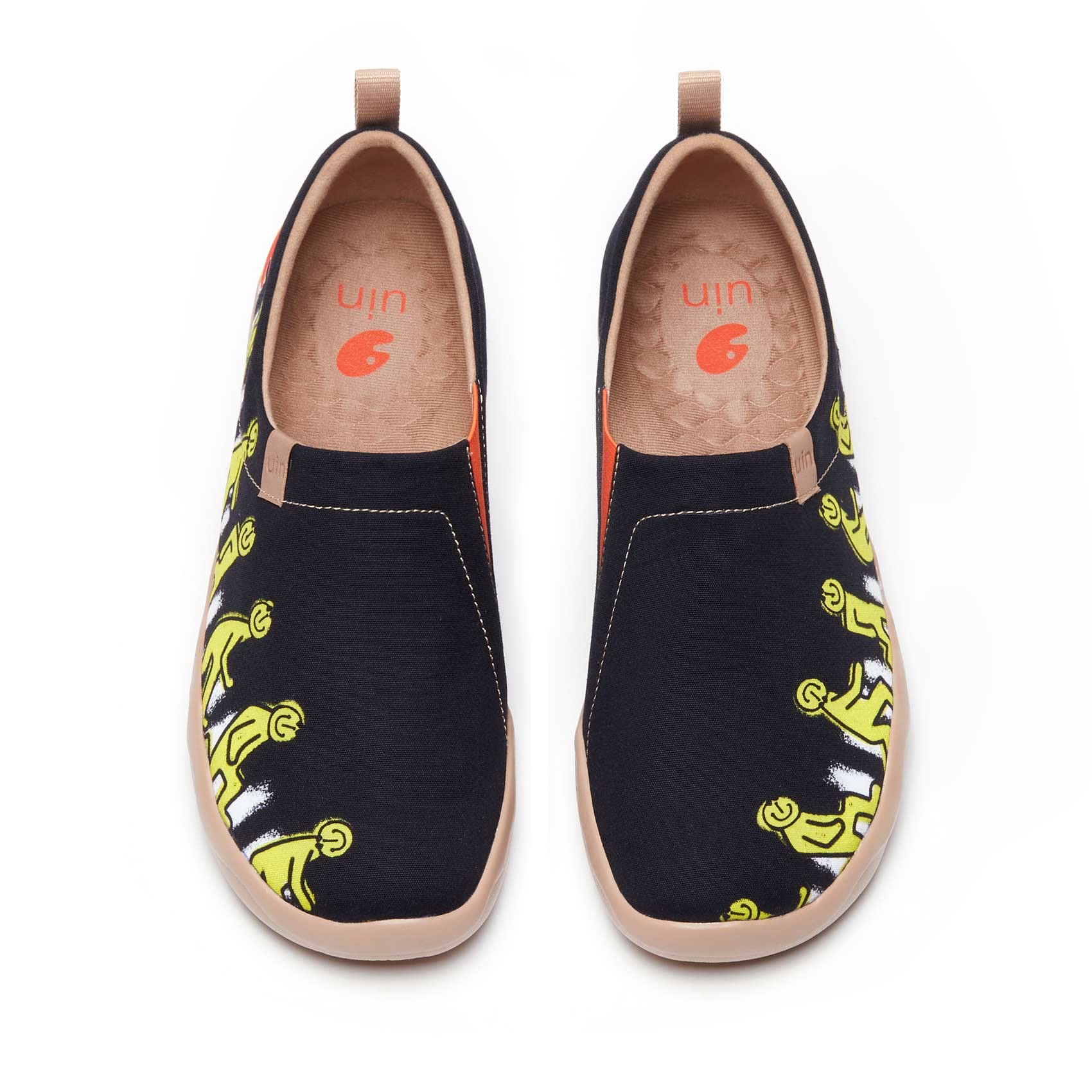 UIN Men's Slip On Canvas Sneakers - Lightweight Comfortable Walking Shoes for Travel & Casual Wear - Breathable Art Painted Loafers - Perfect for Daily Commute, Weekend Outings & Beach Vacations