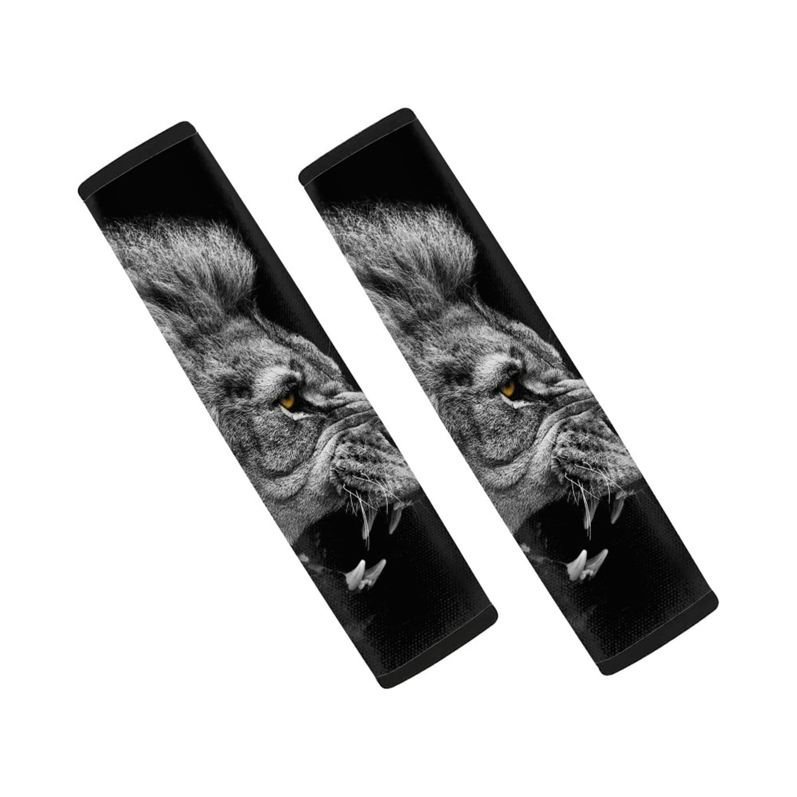 Roaring Lion Print Car Seat Belt Pad Cover Kit - 2-Pack Soft Safety Seatbelt Shoulder Pads for Men & Women | Comfortable Vehicle Accessories for Long Drives & Road Trips