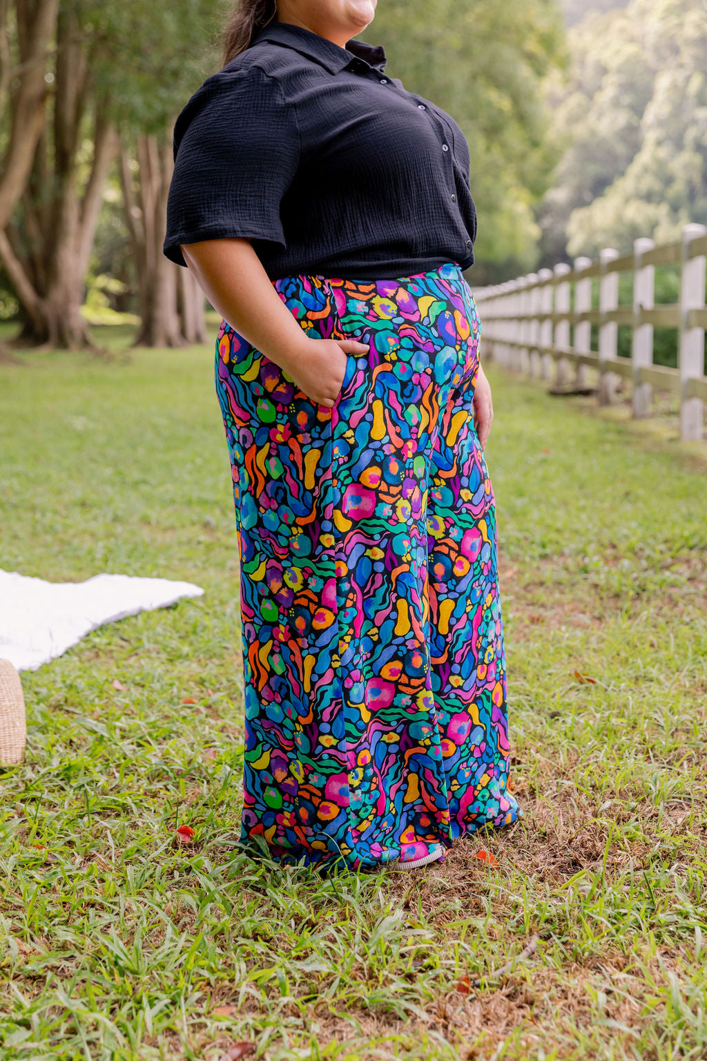Larsa Pant In Africa by Kasey Rainbow - Trendy Women's Printed Pants for Casual Wear, Travel & Vacation Outfits