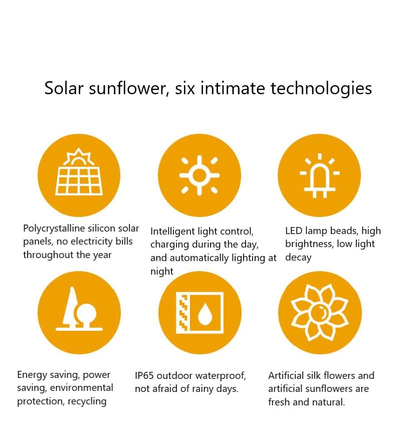 Solar Powered LED Sunflower Lights for Outdoor Garden Decor - Waterproof Lawn & Yard Lighting for Patio, Pathway, and Landscape Decoration