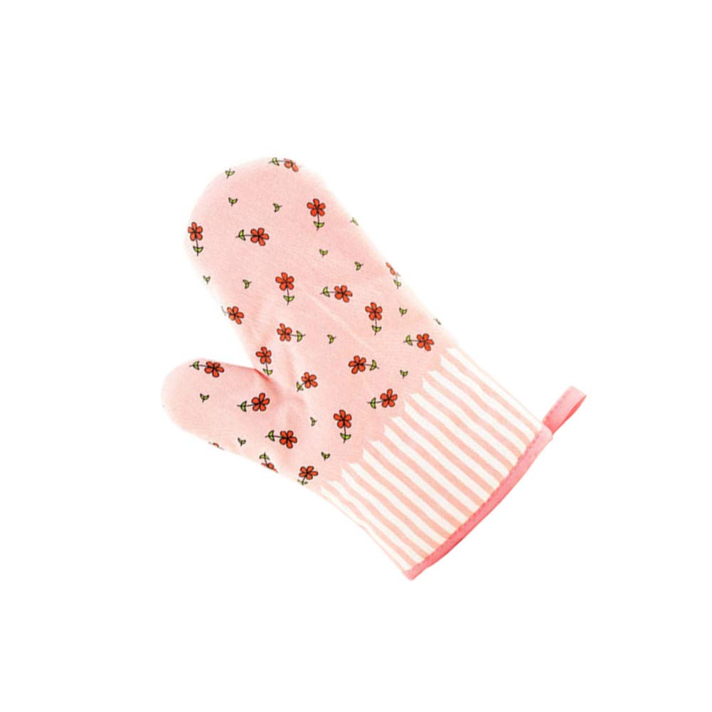 Heat Resistant Microwave Oven Gloves - 1 Pair Thickened Kitchen Baking Mittens for Cooking, Grilling & Handling Hot Dishes - Floral Design Home Essentials