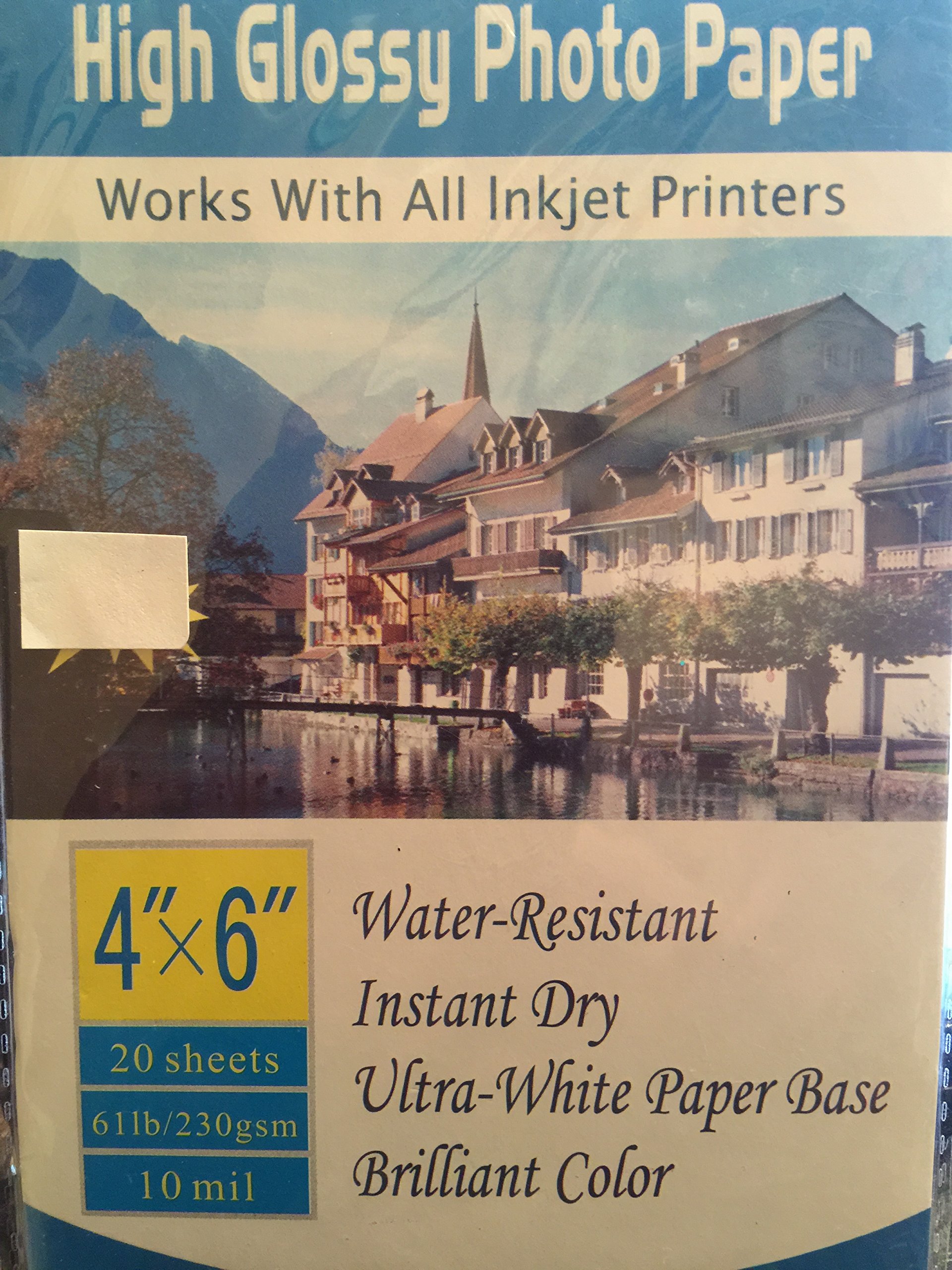 Premium High Glossy Photo Paper 4x6 Inch - 100 Sheets for Inkjet & Laser Printers - Perfect for Photo Albums, Scrapbooking & Professional Printing