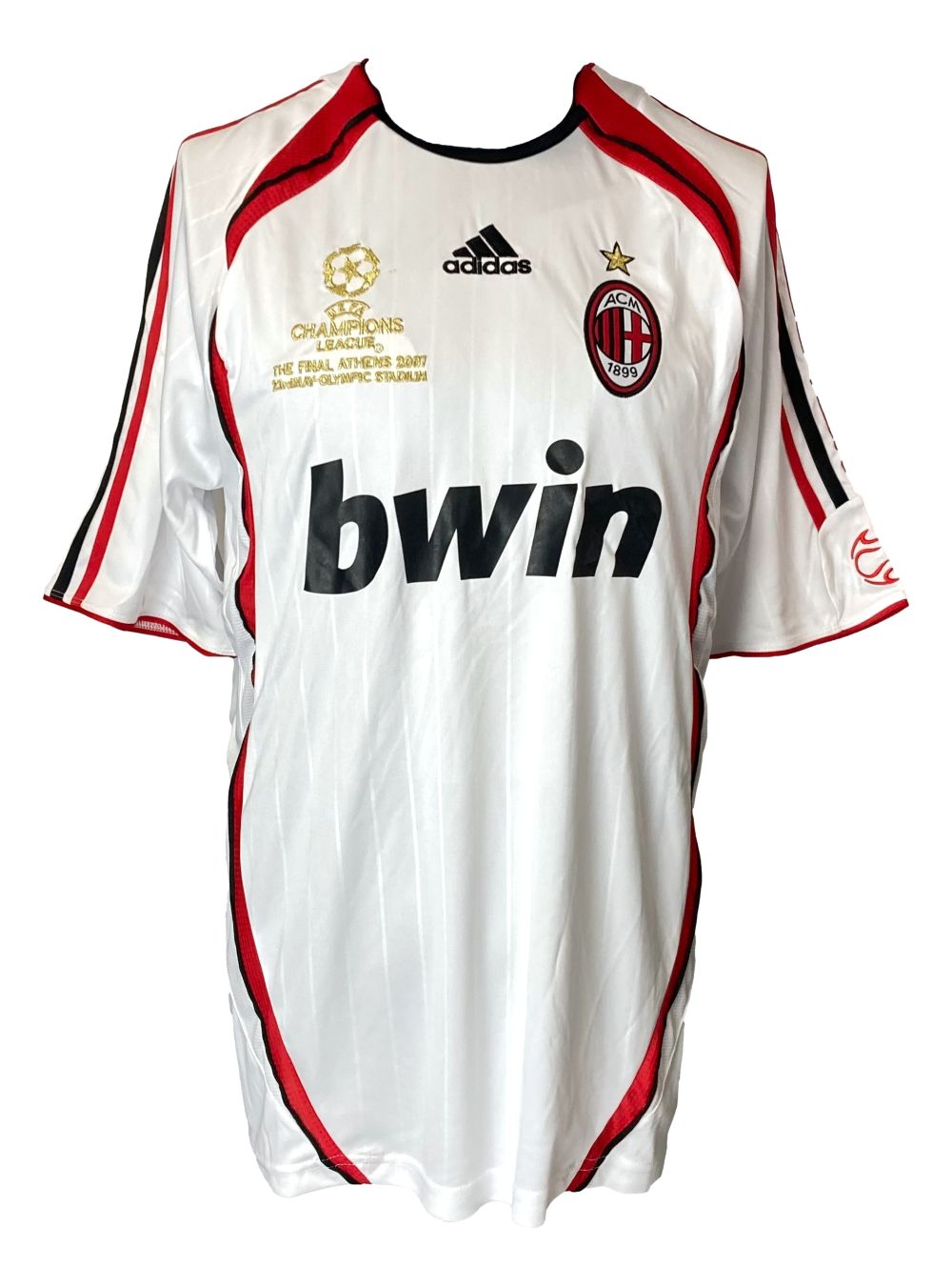 Andrea Pirlo Signed AC Milan Adidas 2007 Champions League Soccer Jersey - Authentic Match Worn Football Shirt - Perfect for Collectors, Fans & Sports Memorabilia Displays