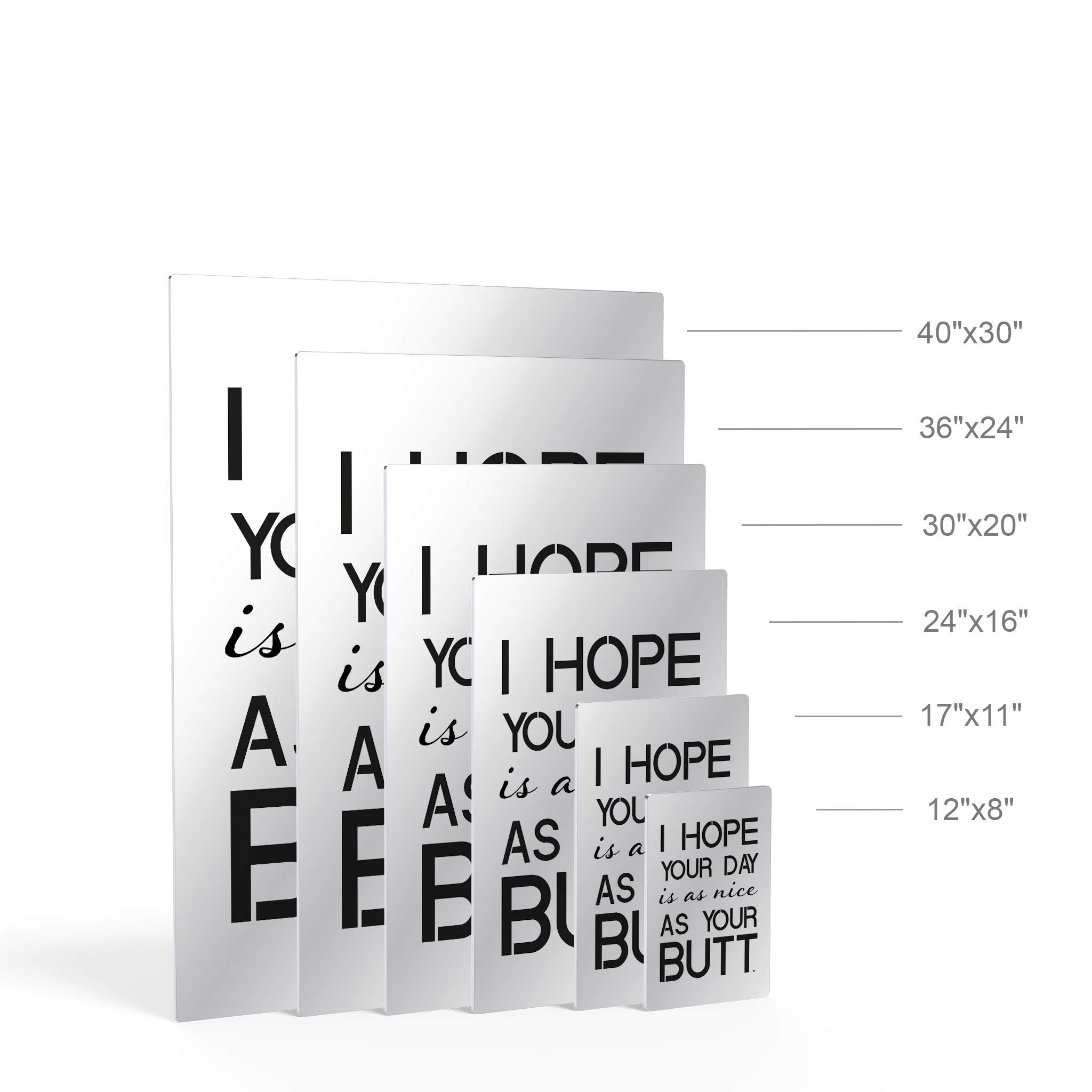 Funny Bathroom Wall Art - 'I Hope Your Day is as Nice as Your Butt' Metal Print Sign | Ready to Hang Home Decor (36x24 Inches) | Made in USA | Perfect for Powder Room, Guest Bathroom & Office Humor