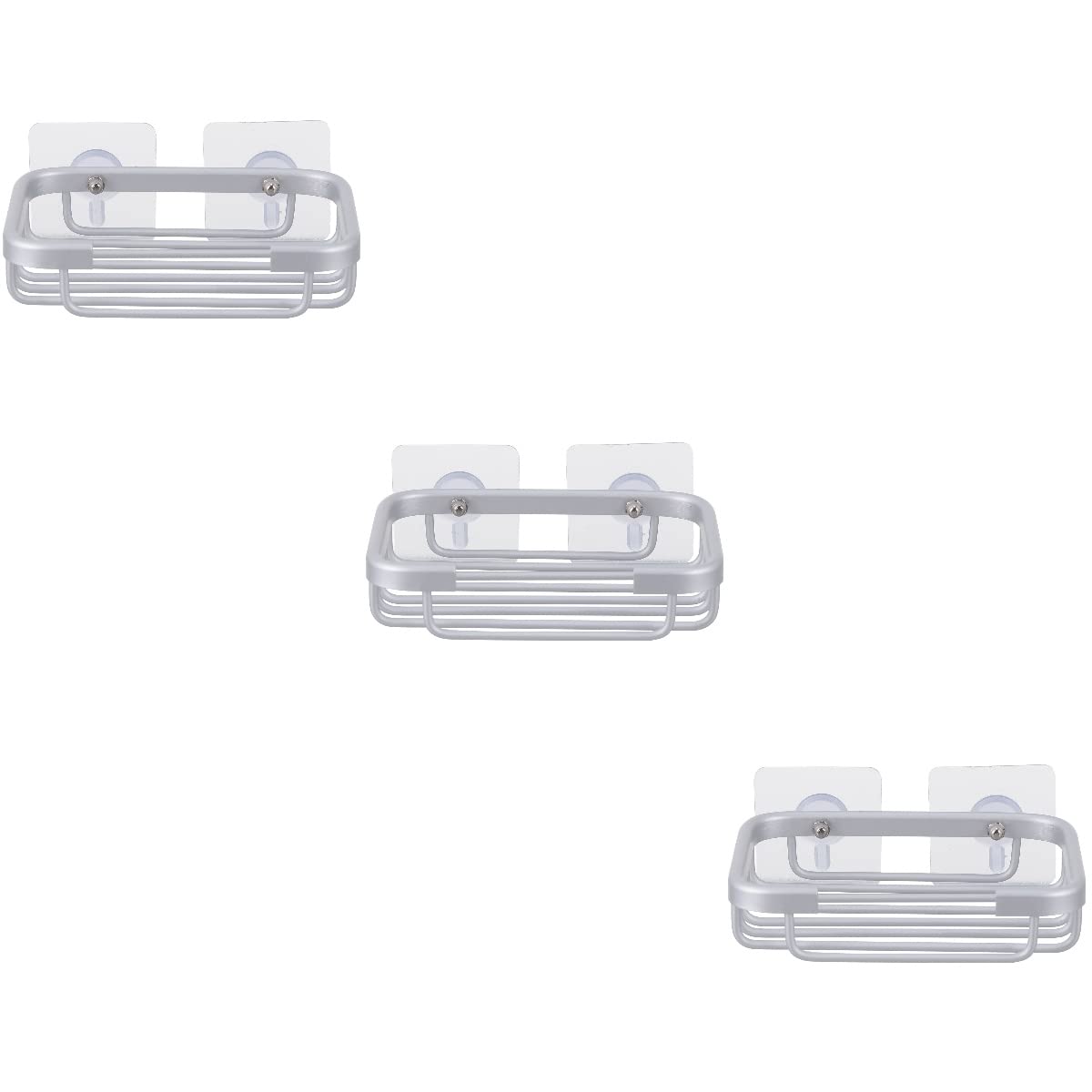 DOITOOL 3-Pack Self-Draining Soap Dish Holder - Rustproof Aluminum Shower Soap Rack & Saver for Bathroom, Kitchen, or Travel - Space-Saving & Hygienic Storage Solution