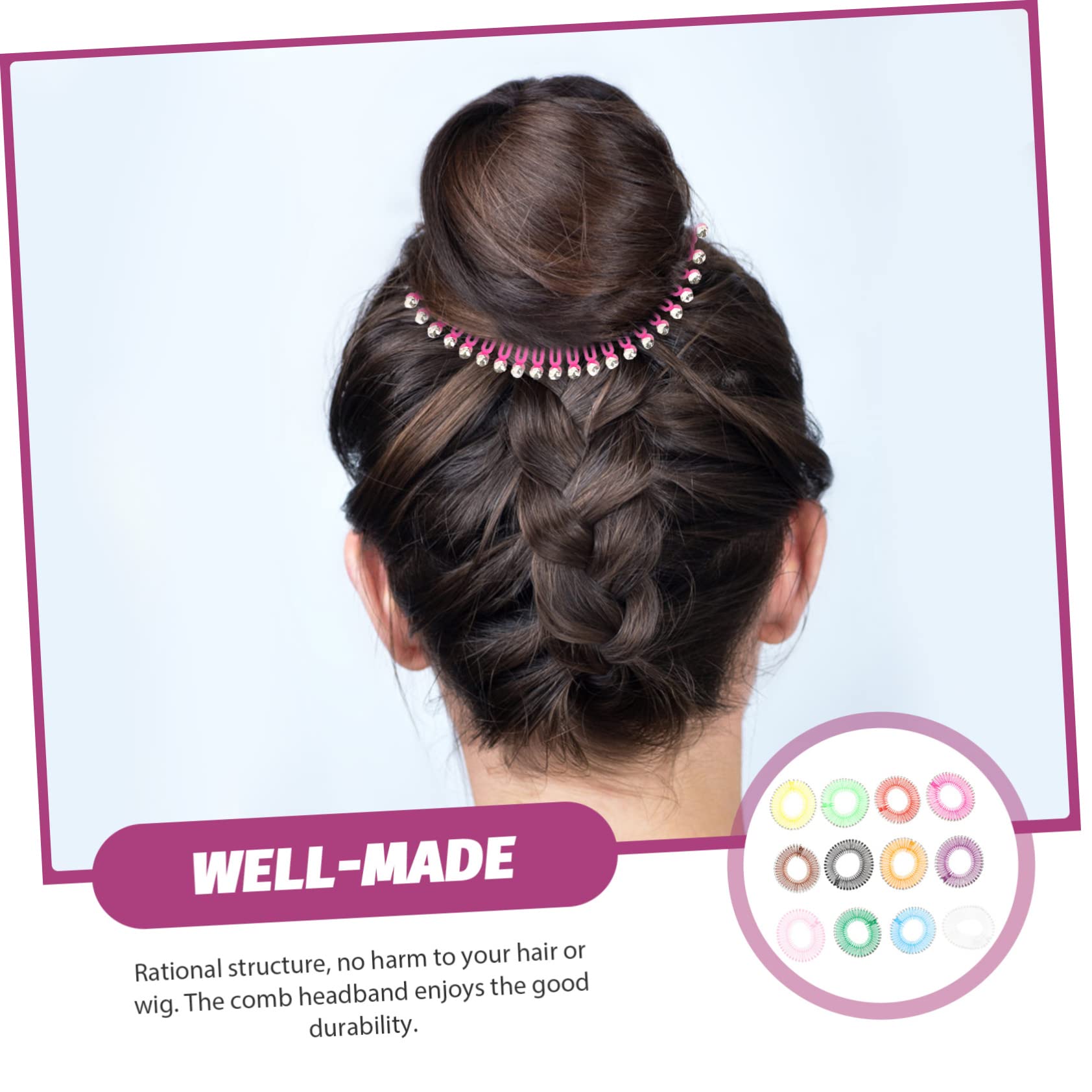 FOMIYES 24-Pack Stretchable Comb Headbands for Women - 90s Style Hair Accessories, Wig Holders & Hair Extensions (Elastic, Propylene) - Perfect for Parties, Cosplay & Everyday Styling