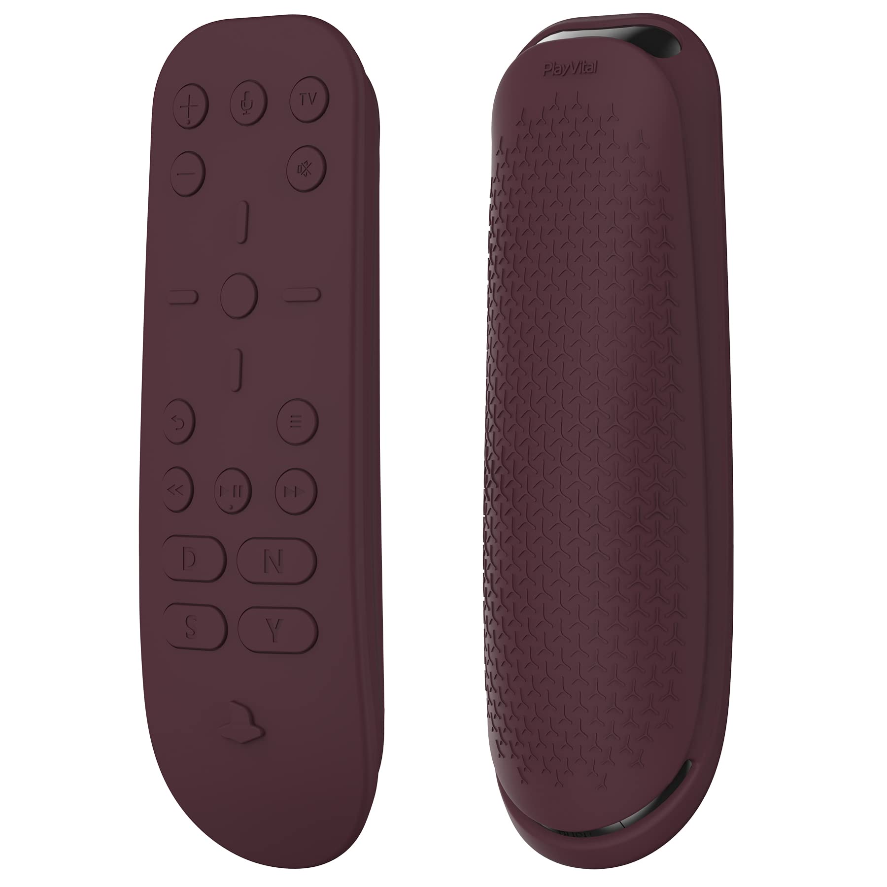PlayVital Silicone Protective Case for PS5 Media Remote Controller Cover - Ergonomic Full Body Protector Skin (Wine Red) | Perfect for Gaming, Home Entertainment & Dust Protection