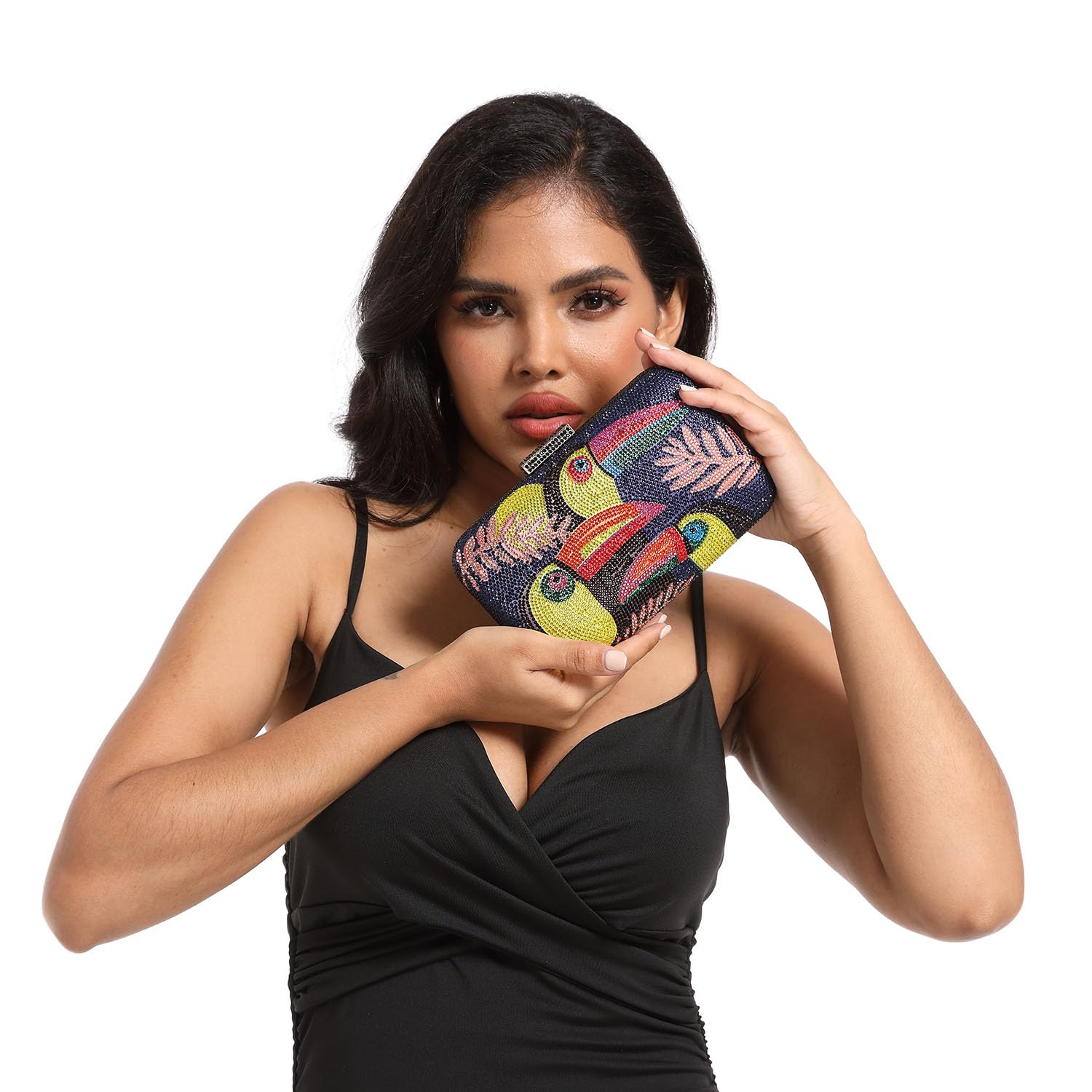 FGG Toucan Bird Crystal Clutch Purse for Women - Elegant Rhinestone Evening Bag & Party Clutch - Perfect for Weddings, Galas, and Special Occasions