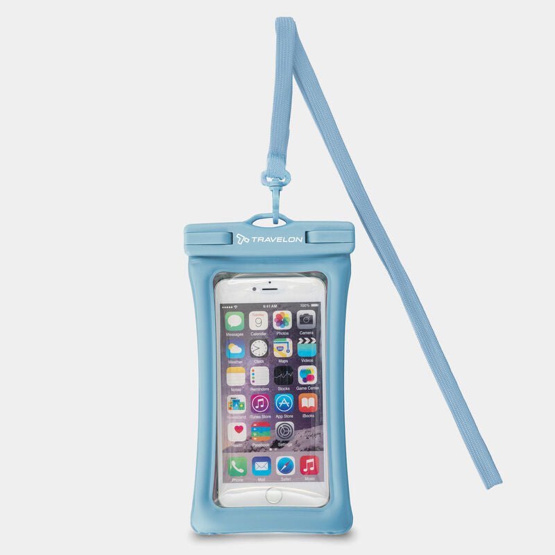 Travelon itFLOATS!® Waterproof Pouch - Secure & Floating Phone Case for Swimming, Boating & Beach Activities - Waterproof Dry Bag for iPhone, Samsung & Smartphones