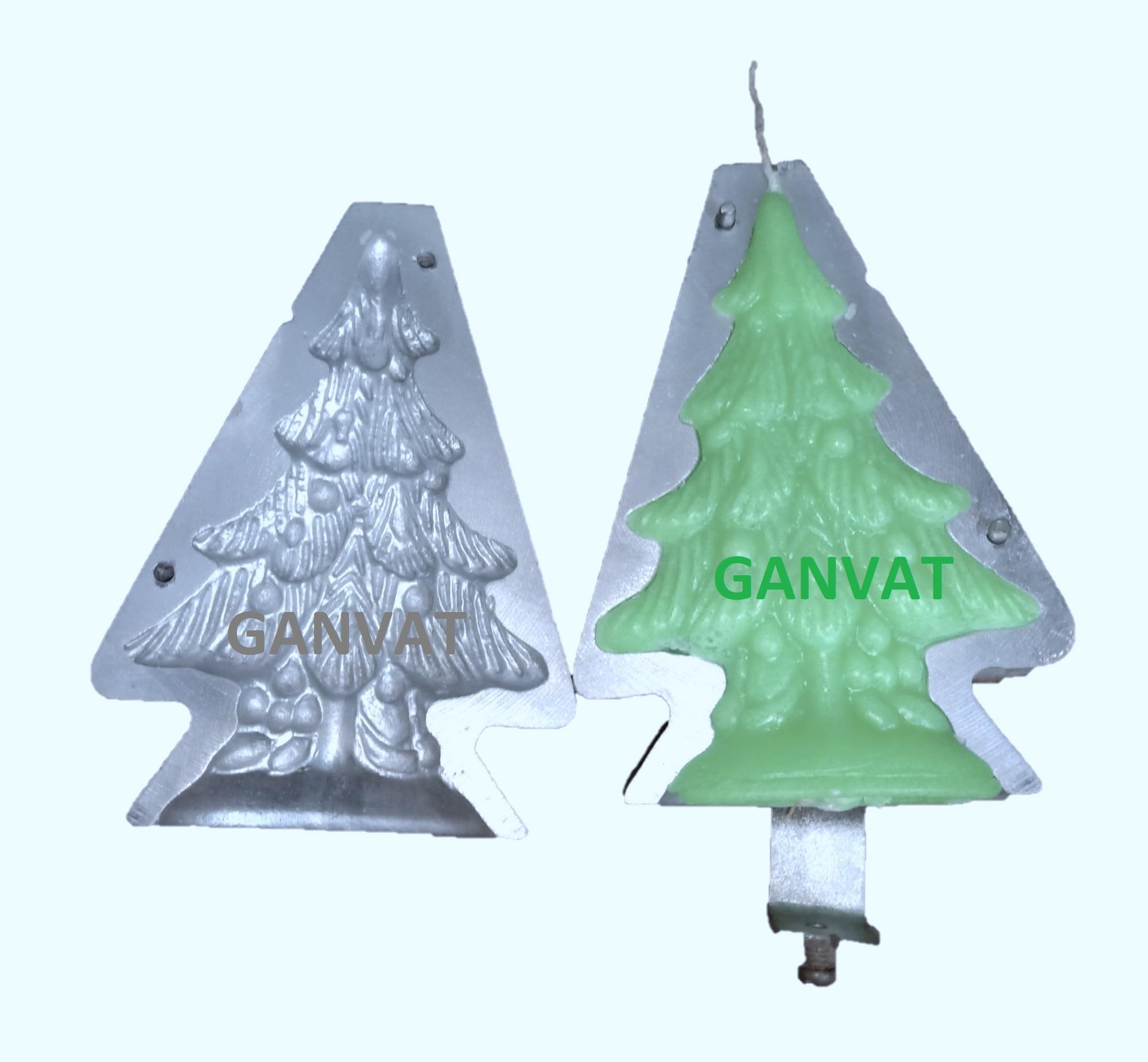 GANVAT™ 5.5-Inch 60Grams Aluminum Christmas Tree Candle Mold - DIY Candle Making Kit for Handmade Holiday Candles, Wax Art & Craft Projects - Perfect for Christmas Decorations, Gifts, and Home Crafting
