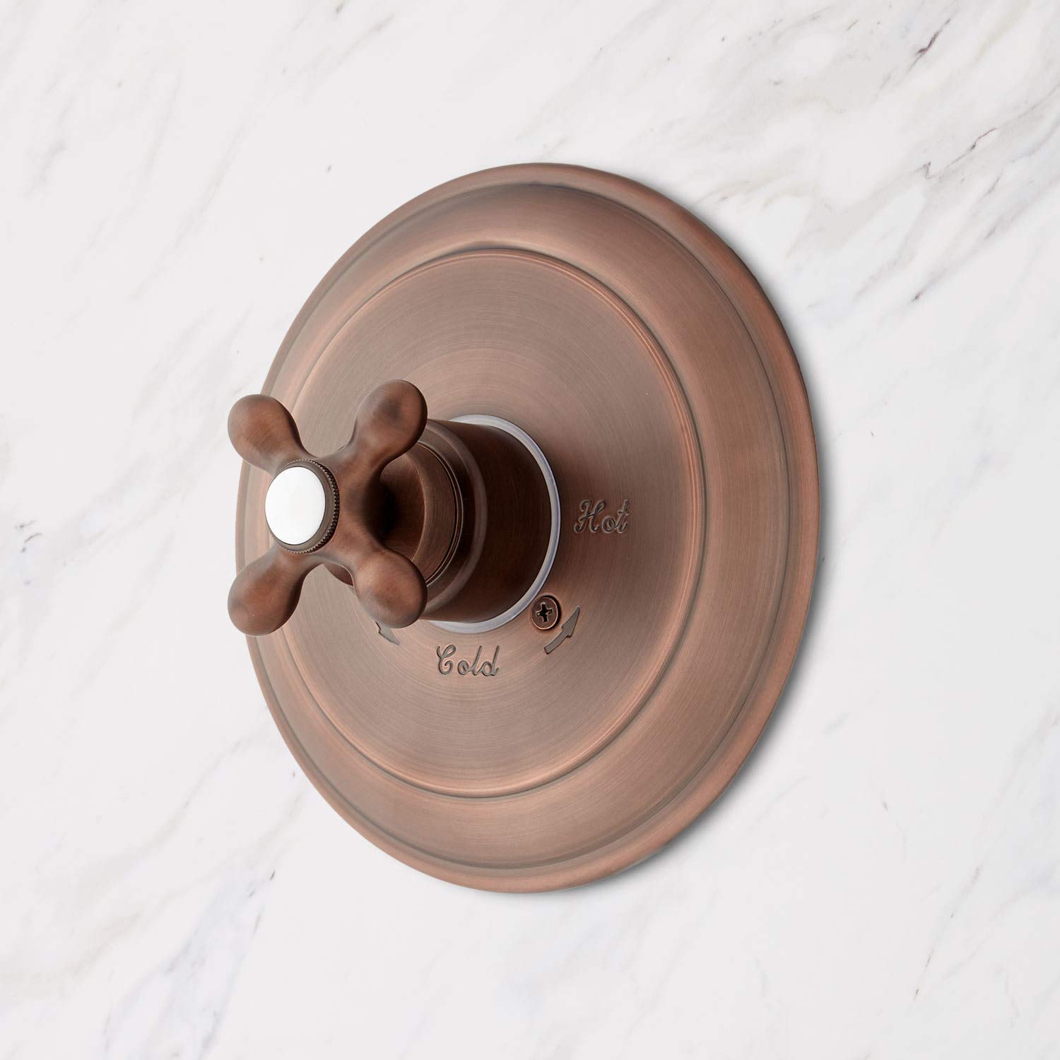Signature Hardware 433872 Glenley Pressure Balance Shower Valve with Cross Handles - Oil Rubbed Bronze Finish - Perfect for Bathroom Renovation & Modern Home Upgrade