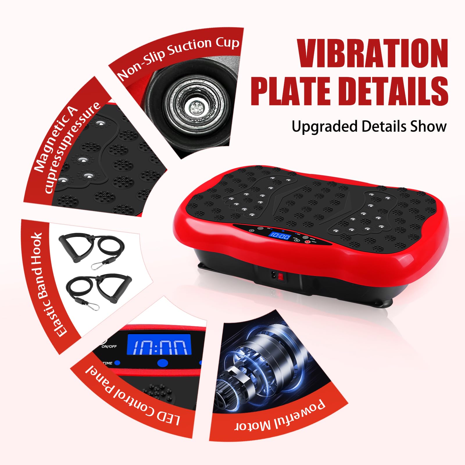 **Full Body Vibration Plate Exercise Machine for Weight Loss & Home Fitness – Portable Vibration Platform with Resistance Bands & Remote – Lymphatic Drainage & Muscle Recovery – Perfect for Home Gym, Workouts & Relaxation**