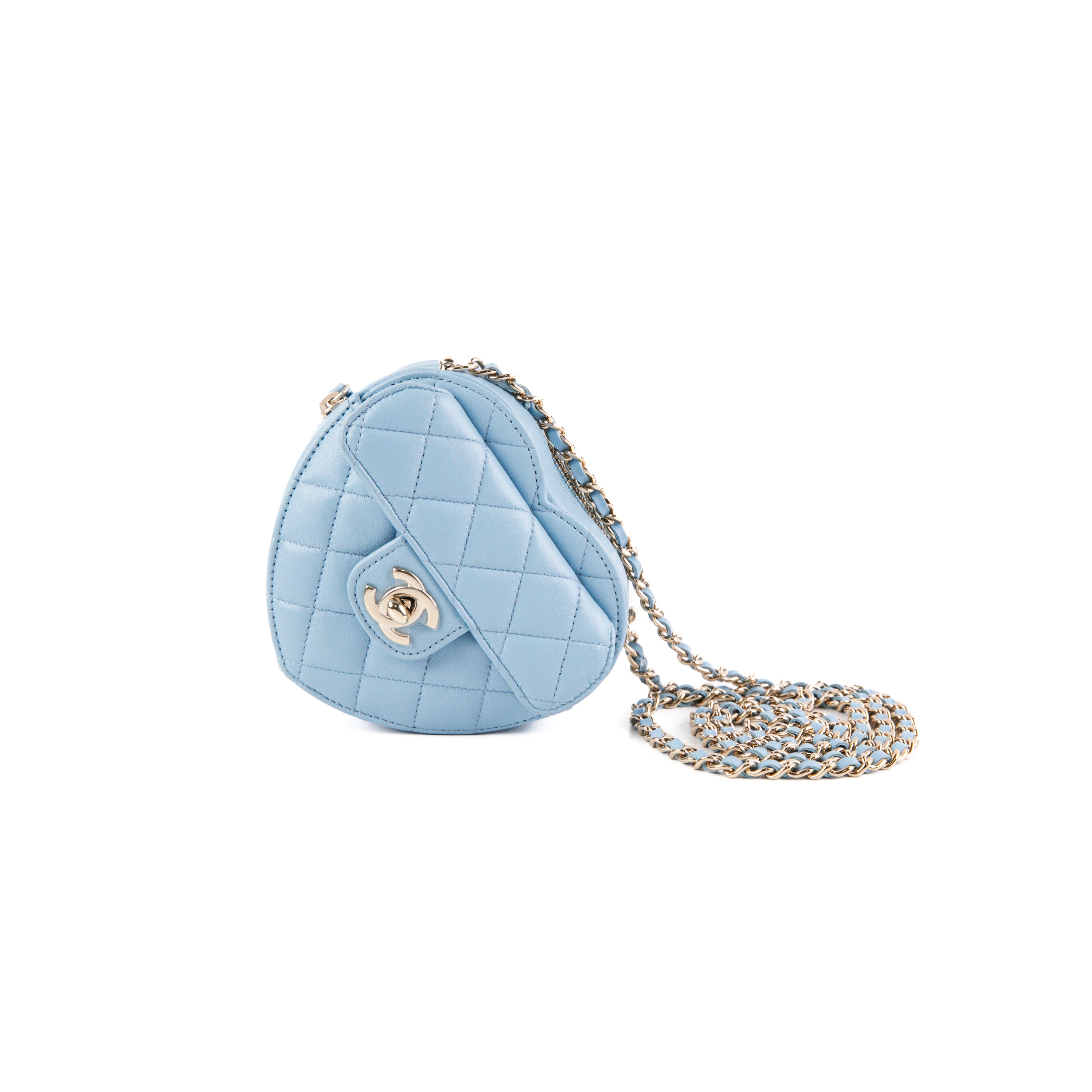 Chanel Mini Heart Bag in Blue - Elegant Crossbody Purse for Women | Perfect for Date Nights, Parties & Special Occasions