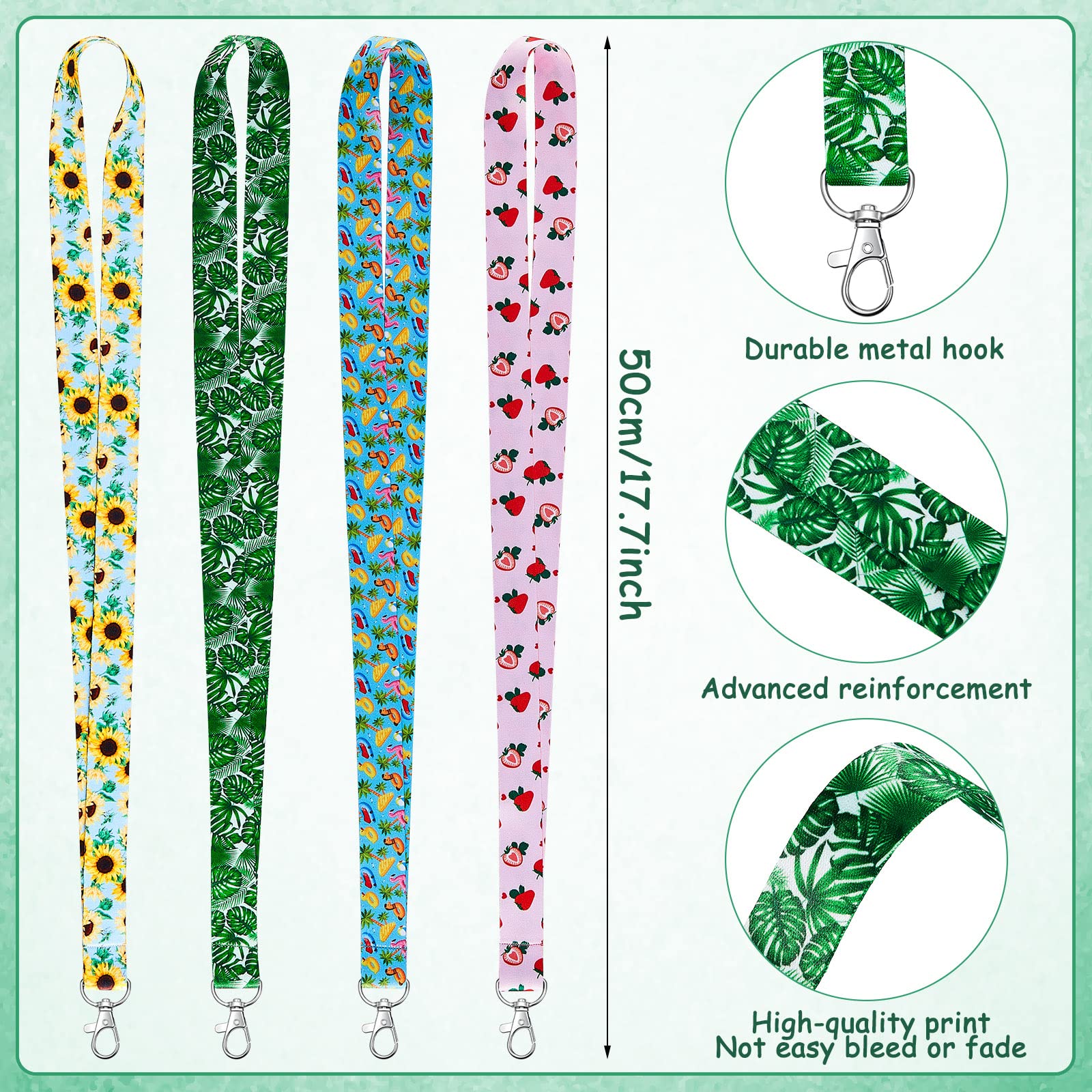 12 Pcs Summer Holiday Lanyards for ID Badges & Keys - Office & Event Use