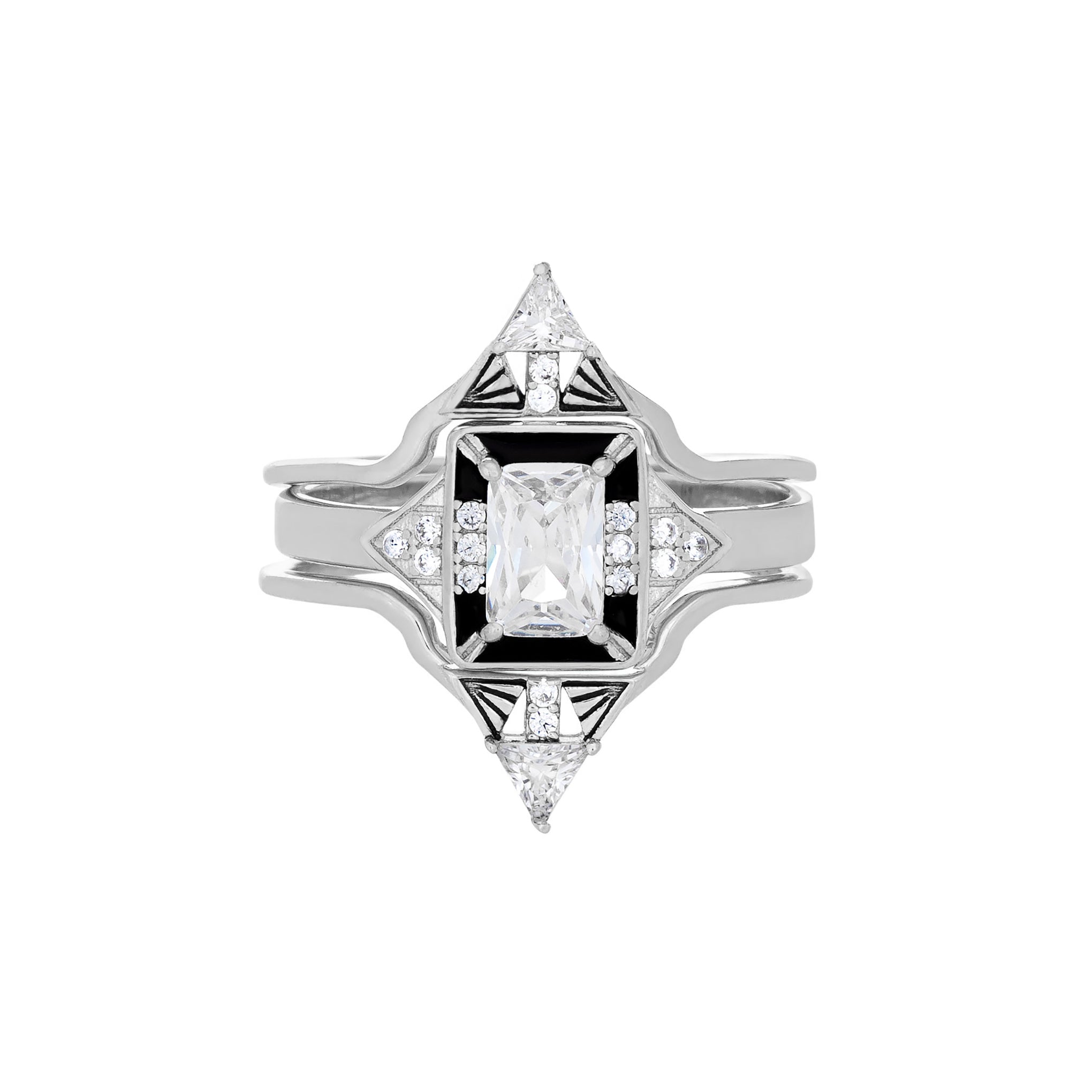 Elegant White Castle Ring Set for Women - Vintage Princess Style Jewelry Gift for Wedding, Engagement & Special Occasions