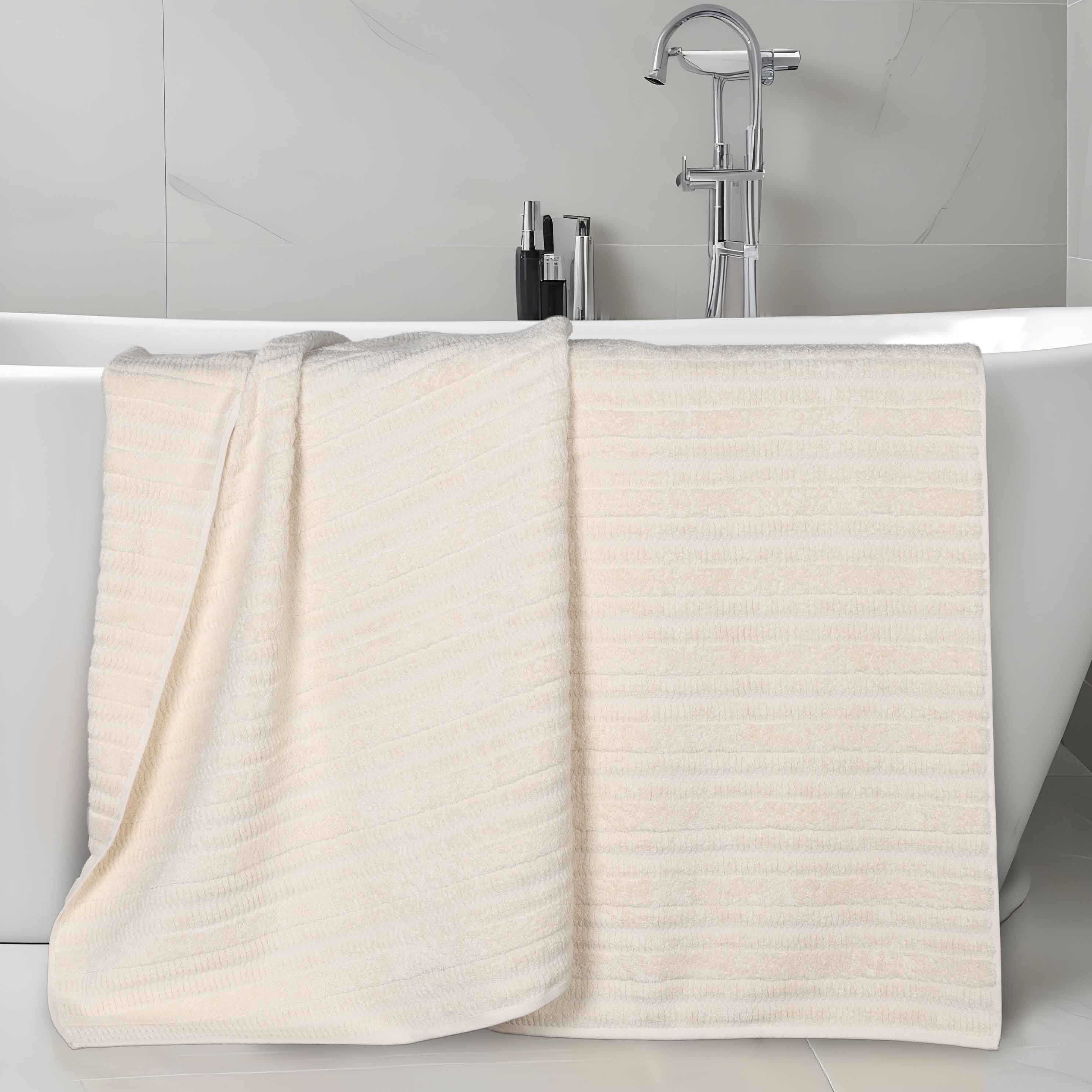 Premium Mika Smart Twist Cotton Bath Sheets - Ultra Soft & Absorbent, Set of 2 (Grey) - Luxury Spa & Bathroom Essentials for Hotels & Home Use