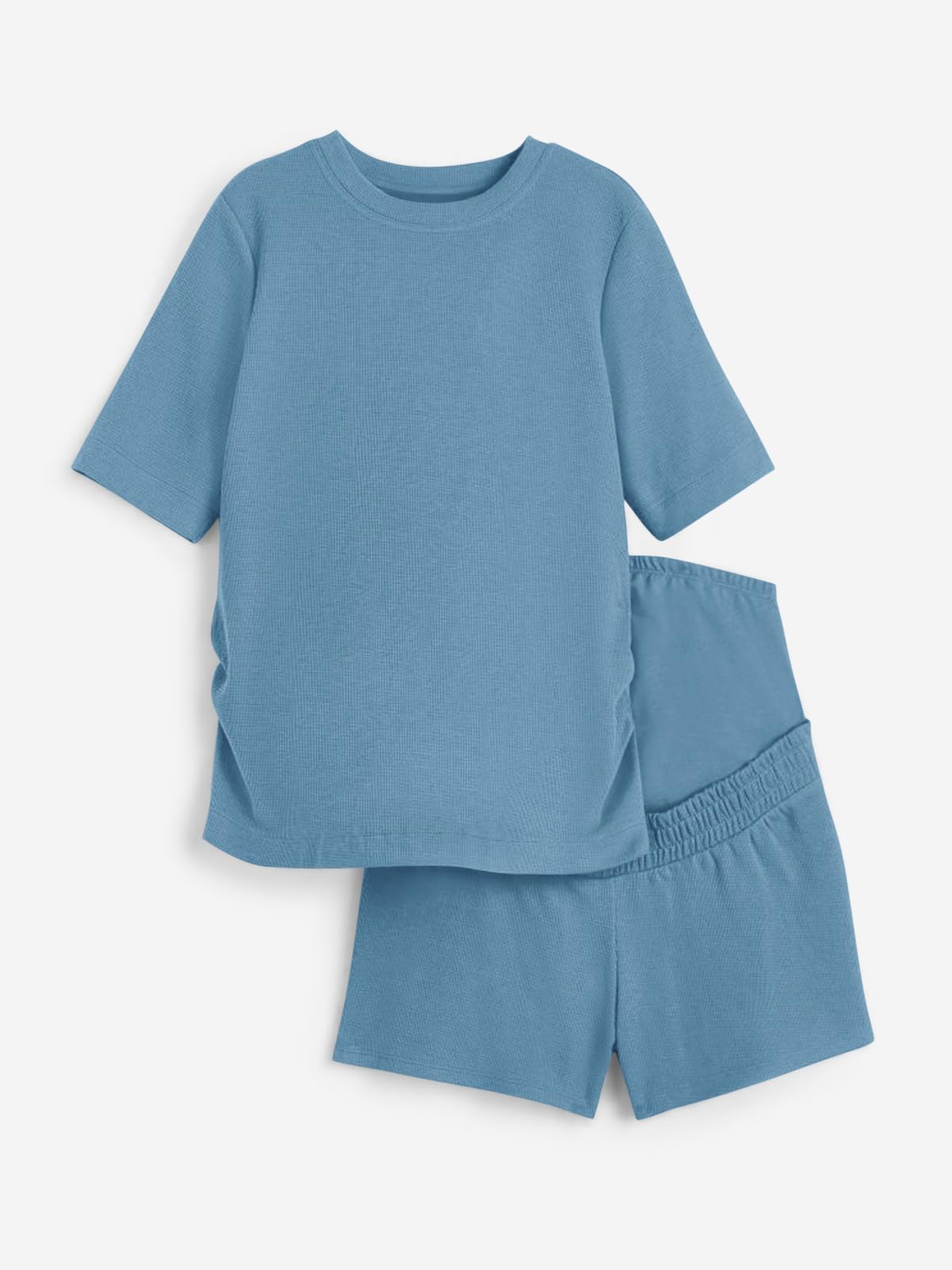 Onedreamer Women's Maternity Pajama Set - 2 Piece Pregnancy Lounge Outfit with Short Sleeve Top & Shorts | Comfortable Mama Clothes for Sleeping, Nursing & Relaxing at Home