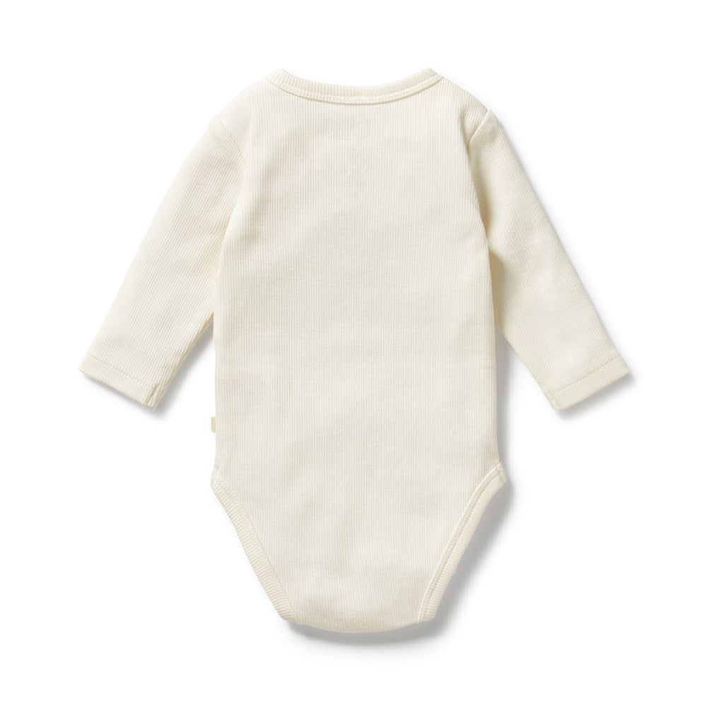 Organic Cotton Rib Long Sleeve Bodysuit for Babies - Soft & Comfortable Infant Onesie for Everyday Wear, Playtime & Photo Shoots