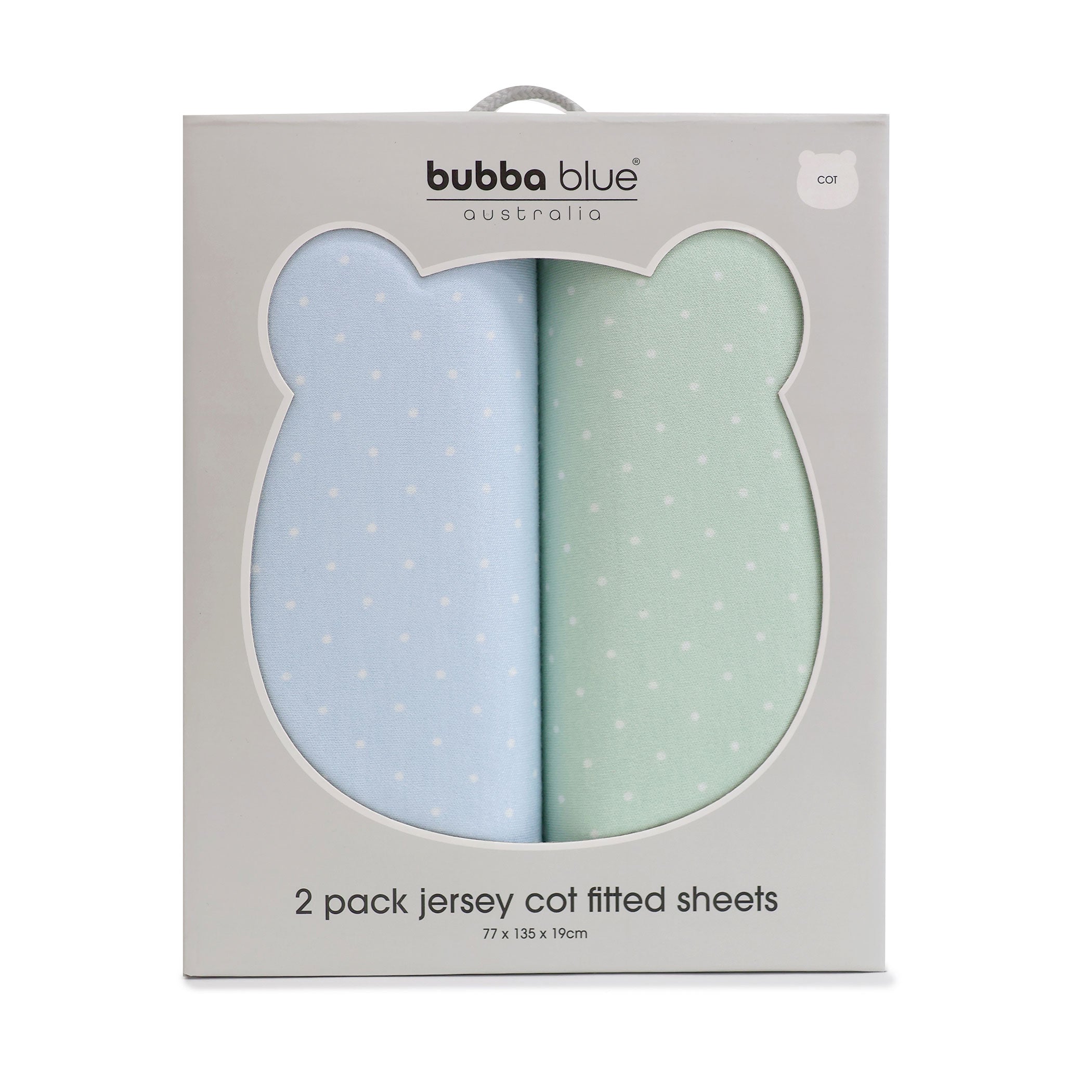 Blue & Sage Jersey Cotton Fitted Sheets 2-Pack - Soft Breathable Crib Sheets for Baby Nursery, Daycare or Travel