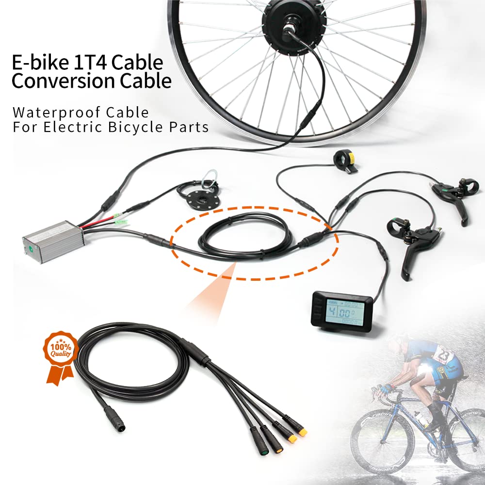Electric Bike Conversion Kit - 1T4 & 1T5 Waterproof Controller, E-Brake Throttle, LED Display & Wiring Accessories for E-Bike Upgrades | Perfect for Commuting, Mountain Biking & Urban Transportation