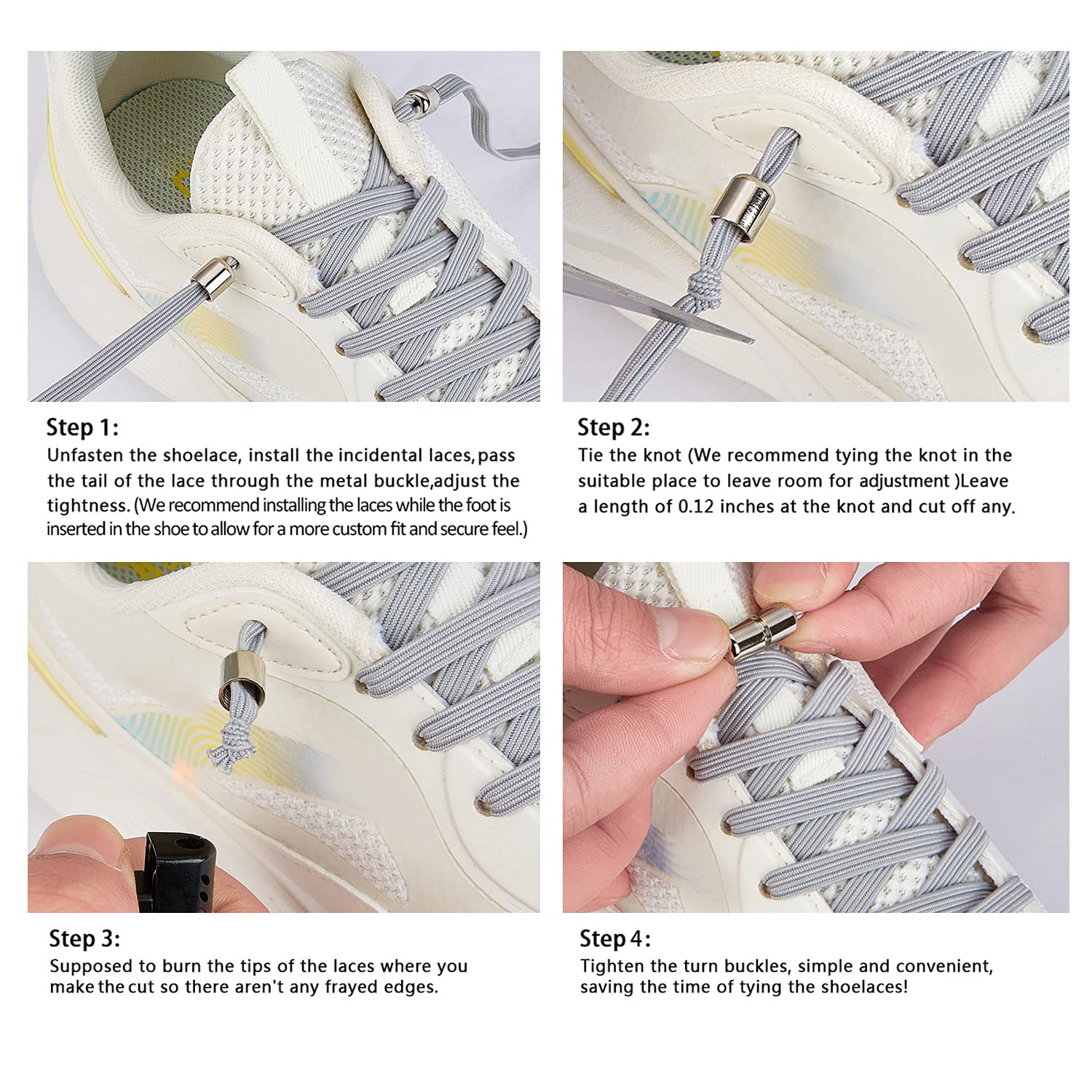 No Tie Elastic Shoelaces for Adults & Kids - Stretchable Sneaker Laces for Running, Walking, and Sports - Easy Slip-On Comfort for Casual & Athletic Shoes