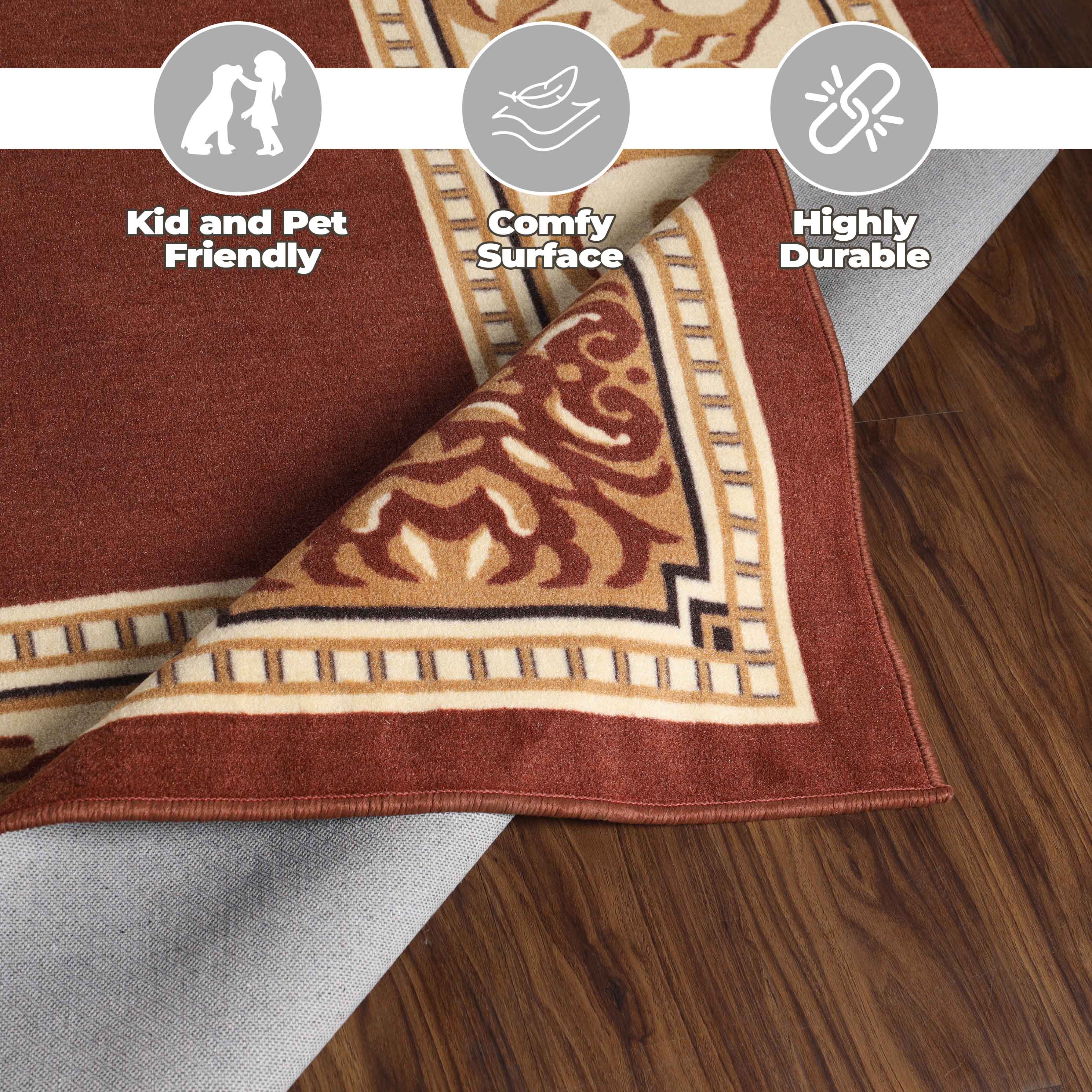 Large Medallion Modern Bohemian Indoor Area Rug or Runner - Perfect for Living Room, Bedroom, and Hallway Decor
