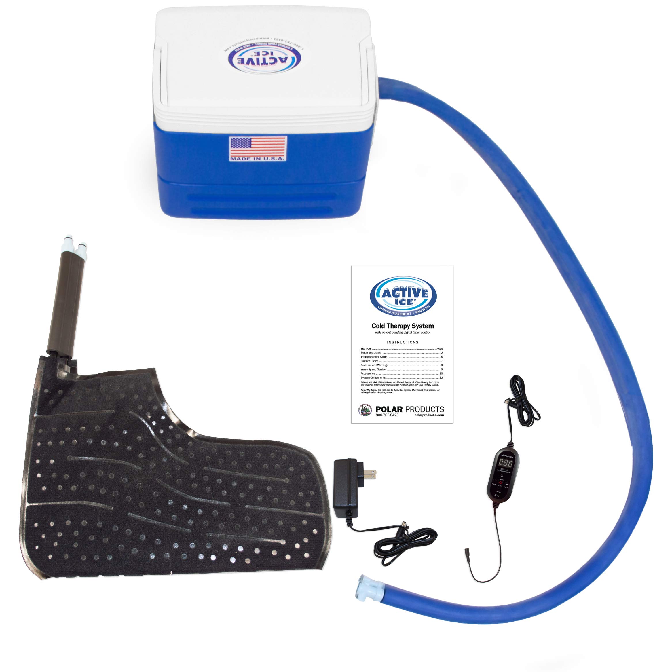 Polar Active Ice 3.0 Cold Therapy System - Programmable Timer, Large Foot Compression Pad, 9 Quart Cooler & Quiet Pump for Effective Cryotherapy Pain Relief - Ideal for Post-Surgery Recovery, Sports Injuries & Arthritis Pain Management