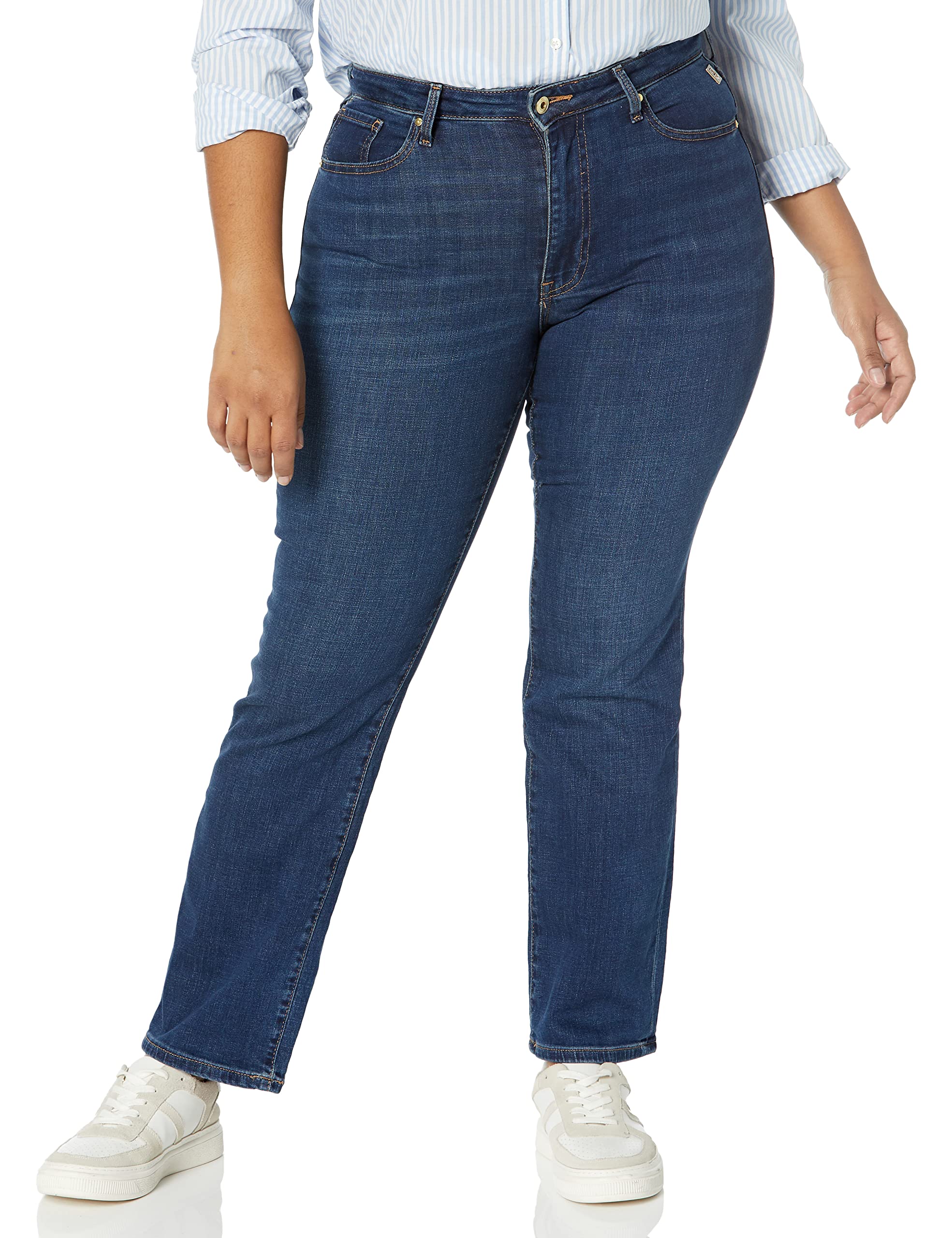 Tommy Hilfiger Women's Mid Rise Straight Leg Jeans - Classic Denim Pants for Casual Wear, Office & Everyday Outfits