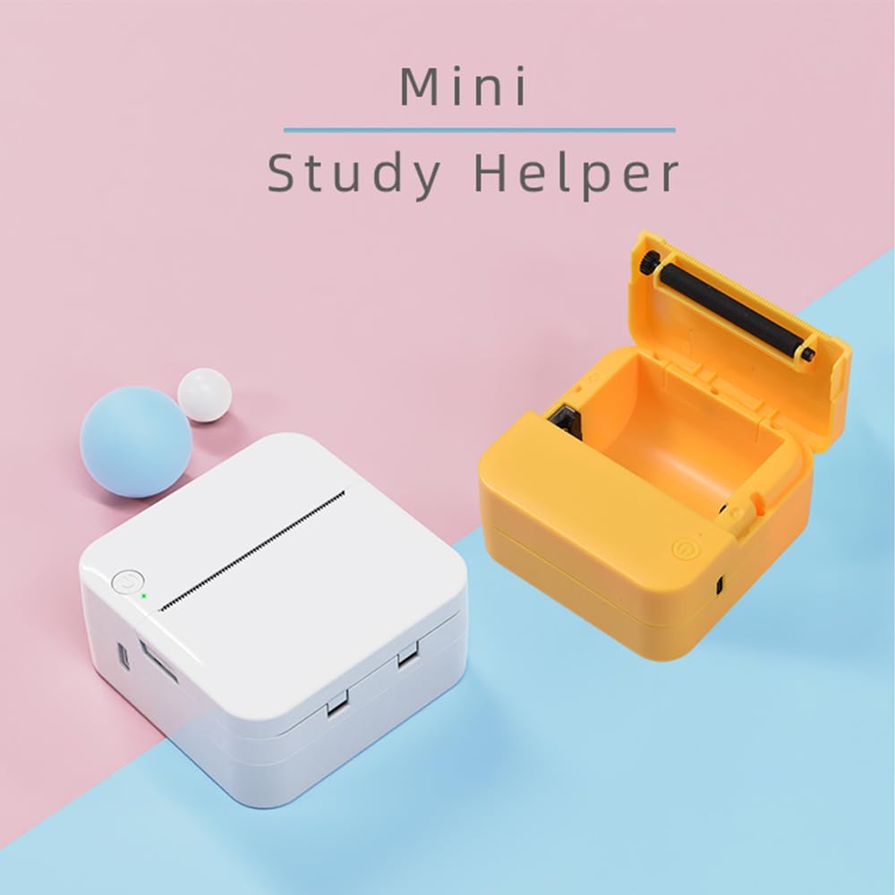 YIWENG Mini Pocket Thermal Printer - Portable Sticker Maker with 203DPI High Resolution, Bluetooth Connectivity for Smartphones - Perfect for Home Labeling, Small Business Inventory, and Instant Photo Printing