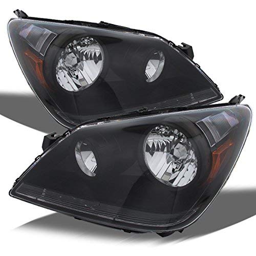AKKON JDM Black OE Replacement Headlights for Honda Odyssey - Driver & Passenger Side Headlamp Pair - Perfect for Night Driving & Vehicle Restoration