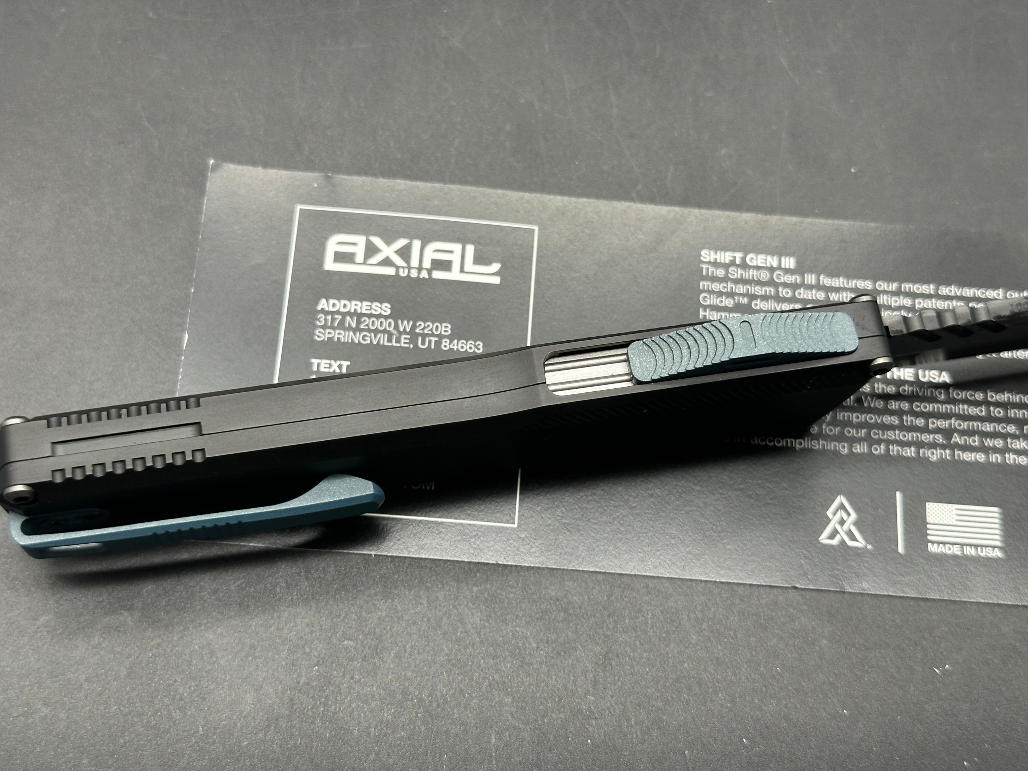 AXIAL Shift Gen 3 Wharncliffe DLC Coated Folding Knife - EDC Pocket Knife for Outdoor, Camping & Everyday Carry