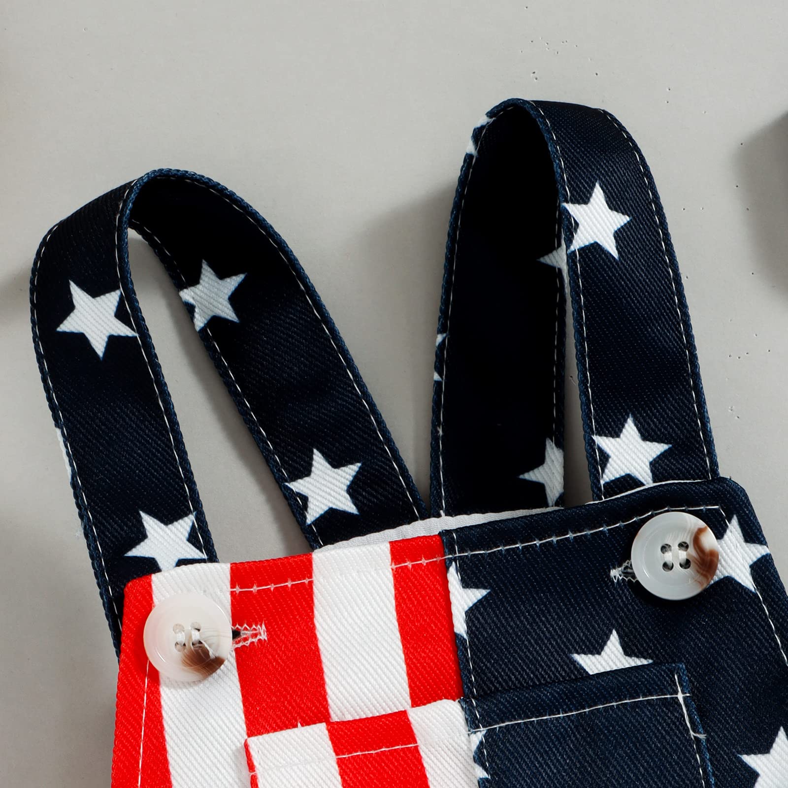 American Flag Overalls for Baby Boys & Girls - Patriotic 4th of July Outfit, Toddler Bib Overalls with Suspenders & Pockets | Perfect for Independence Day, Memorial Day & Summer Festivals