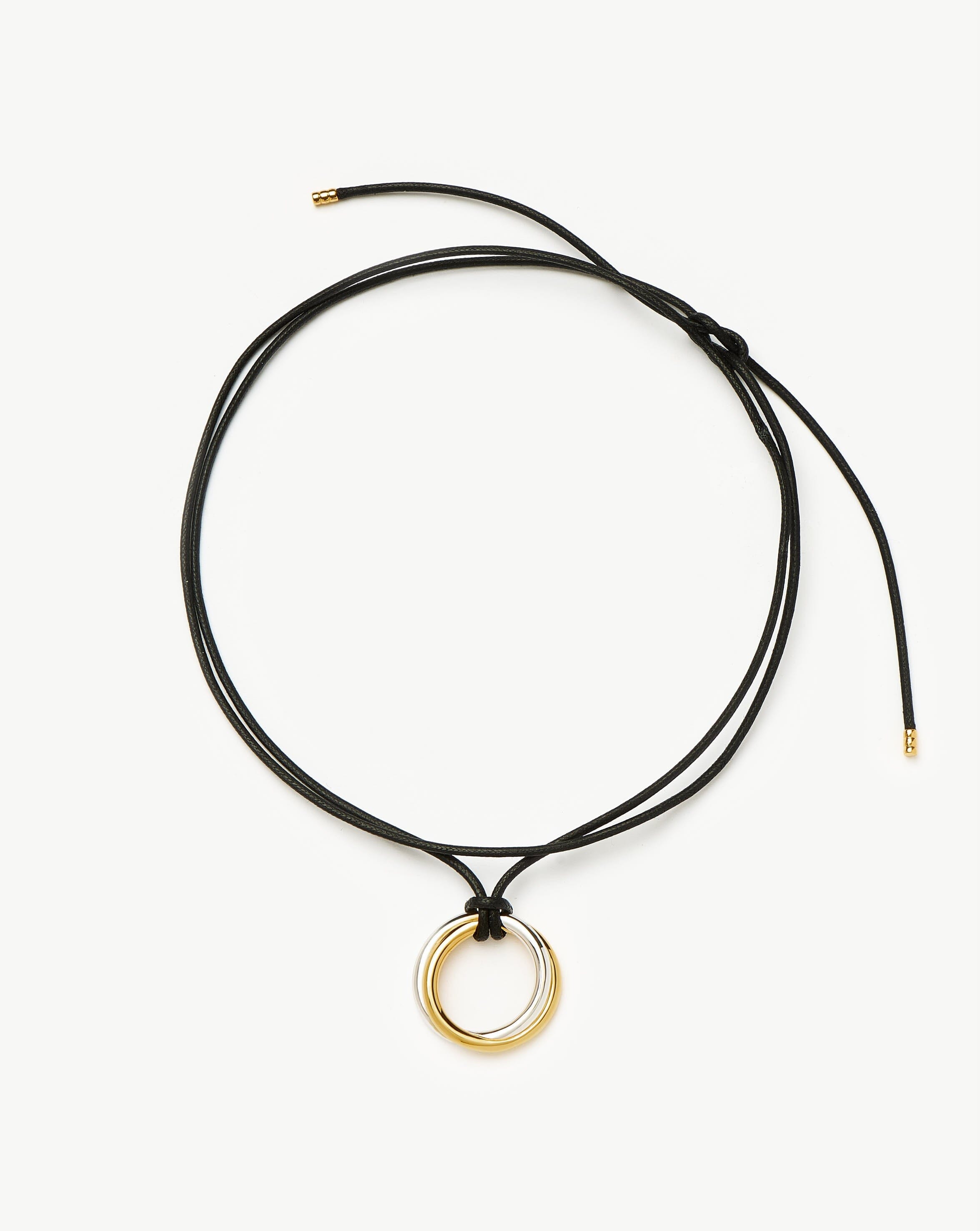 Lucy Williams Entwine Pendant Cord Necklace - Mixed Metal Gold & Silver Layered Chain | Boho Chic Jewelry for Women, Gift for Her, Everyday Wear & Special Occasions