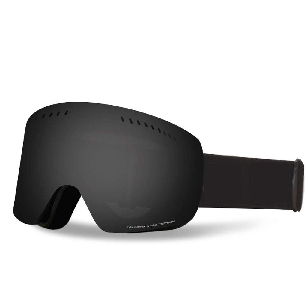 Anti-Fog Snowboard Goggles for Adults - Double Layer UV Protection Ski Glasses for Men & Women - Ideal for Winter Sports, Skiing & Snowboarding (Color: Black)