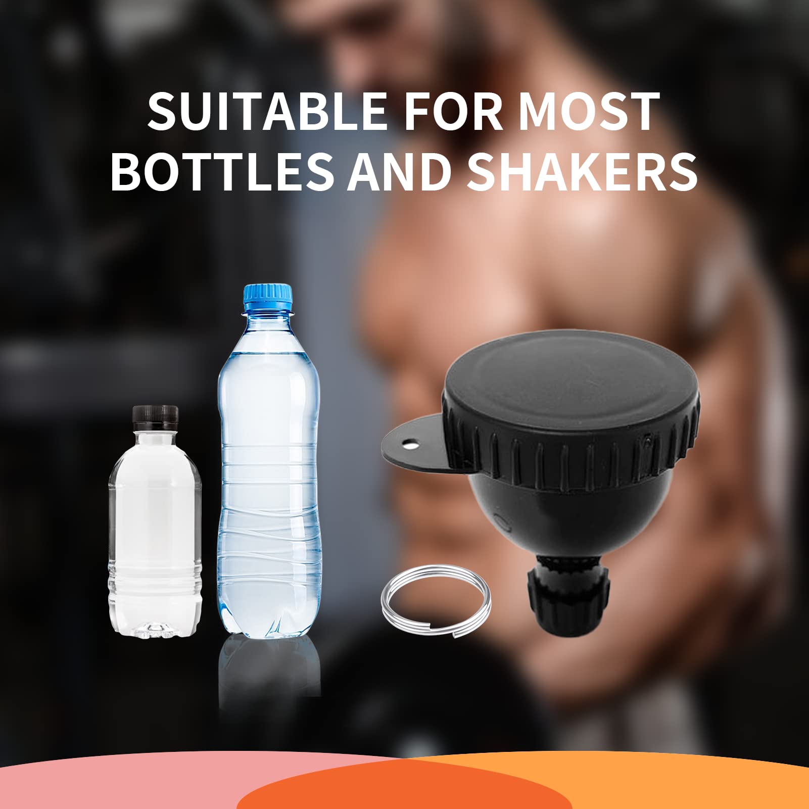 Portable Protein Powder Container Keychain - 2 Pack Gym Shaker Bottle Accessories with Funnel & Keyring - Perfect for Workout, Travel & On-the-Go Nutrition
