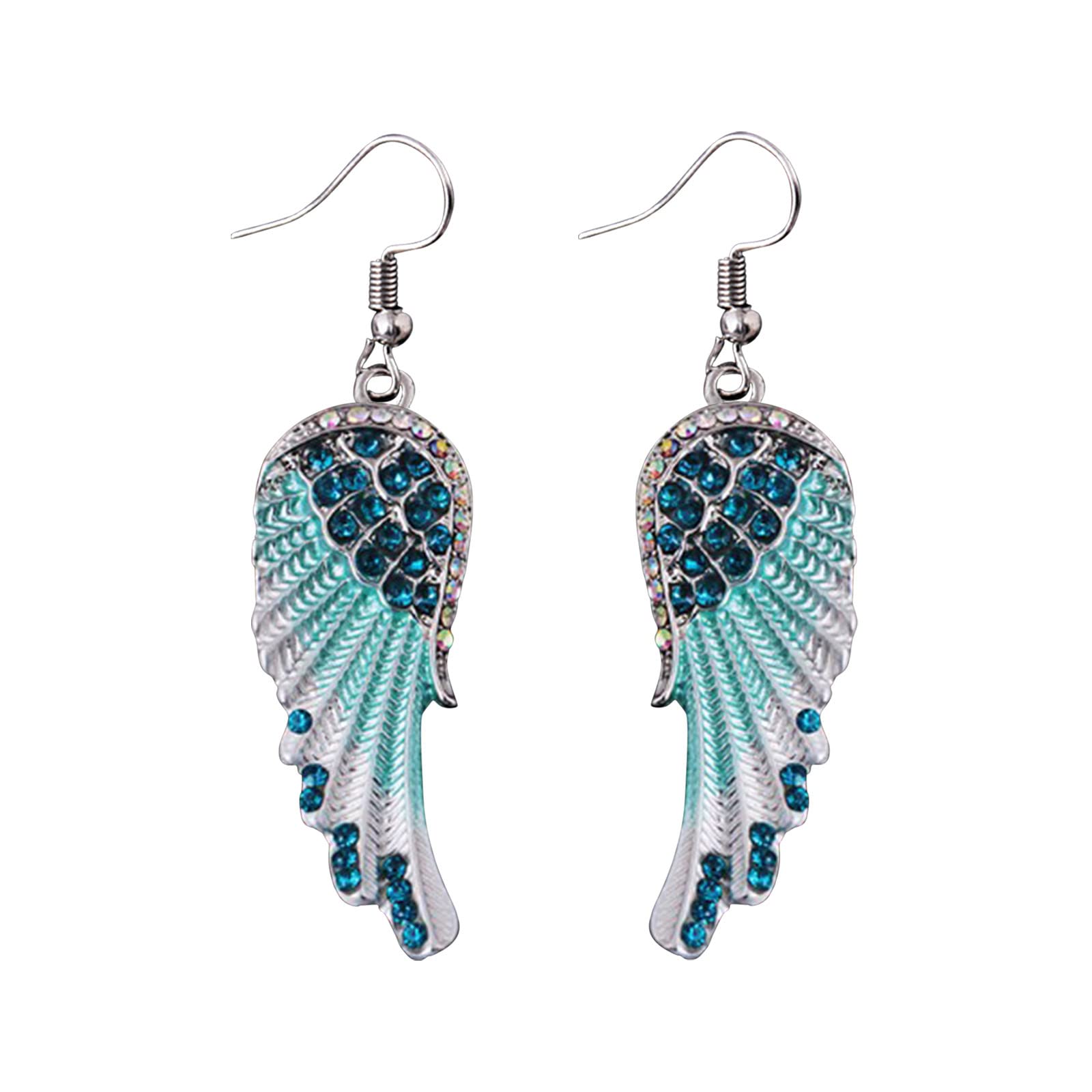 Stylish Rhinestone Wing Drop Earrings for Women - Elegant Mid-Length Dangle Jewelry in Multiple Colors | Perfect for Parties, Weddings & Evening Events