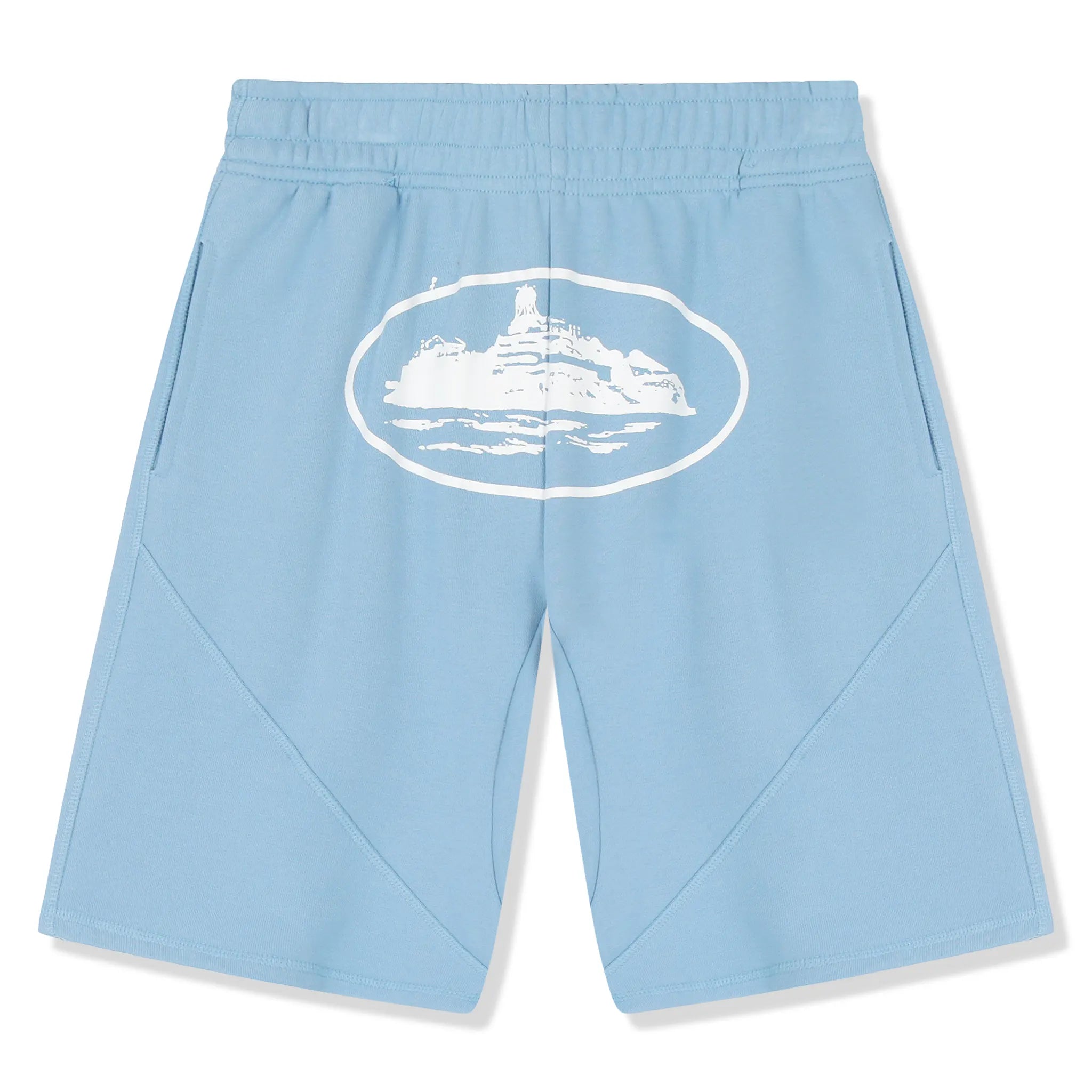 Corteiz Alcatraz Baby Blue Shorts for Men - Comfortable Casual Athletic Shorts for Running, Gym, and Summer Outfits