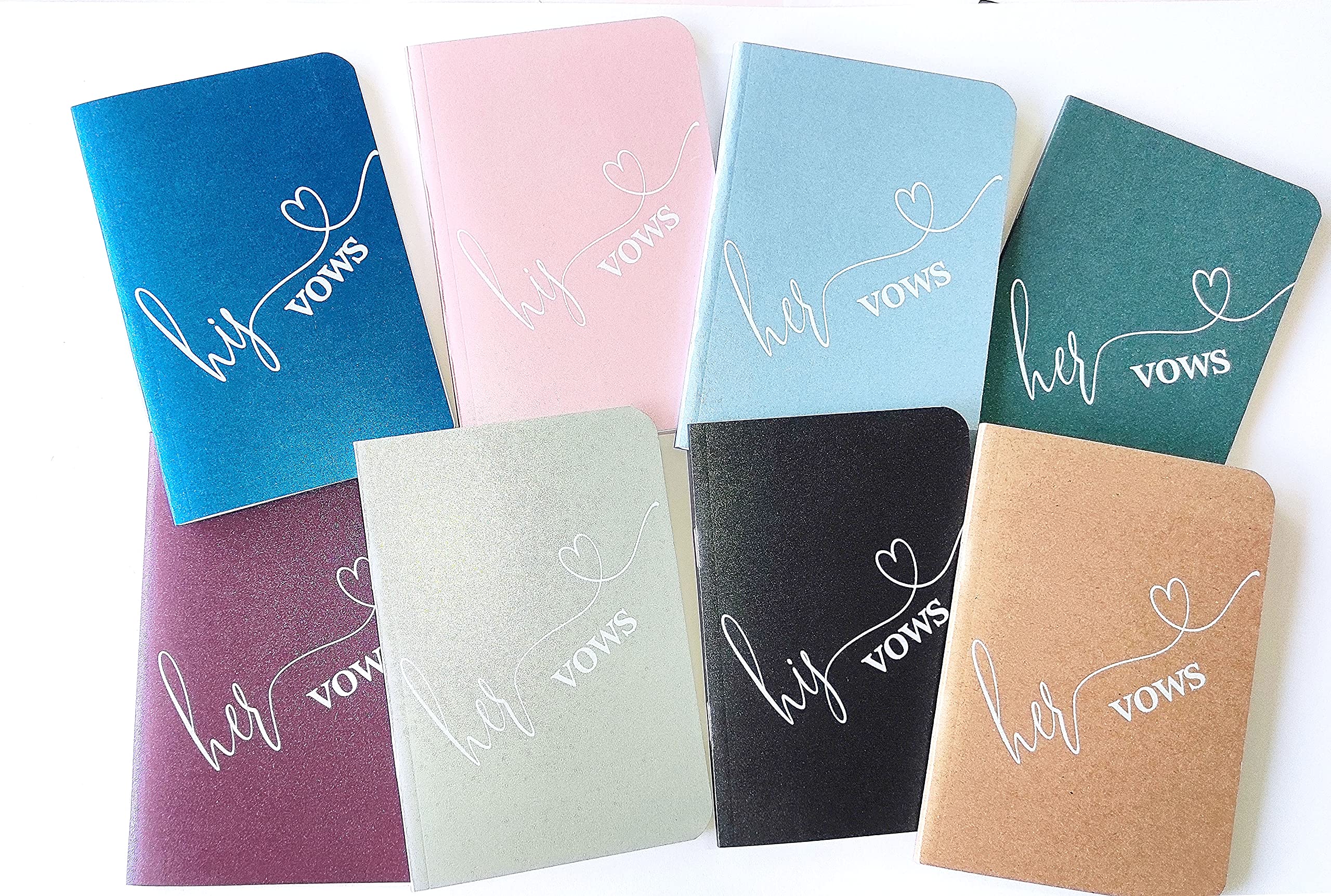 Wedding Vow Books Set - White Ink for Bride & Groom - Keepsake Gift for Ceremonies