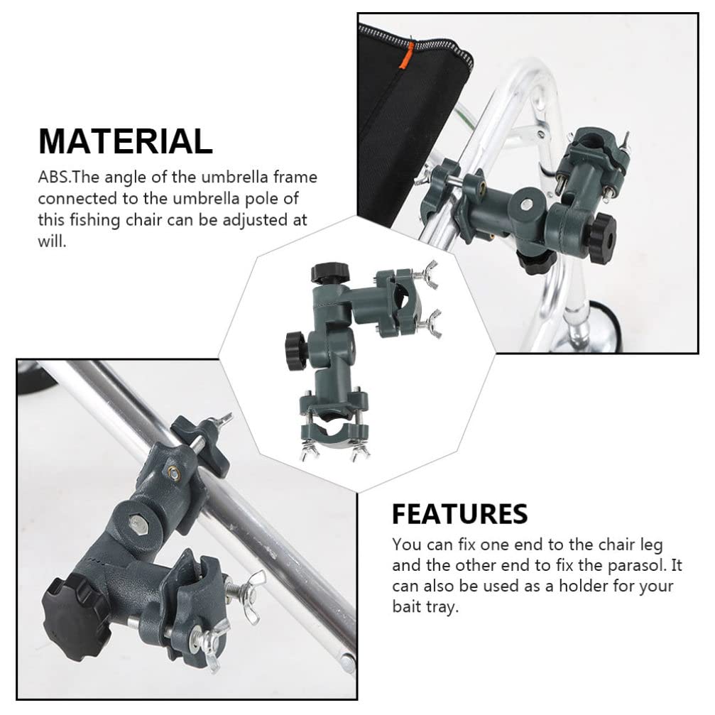 UPKOCH Portable Fishing Umbrella Mount Holder - Adjustable Metal Bracket for Fishing Chairs, Beach Umbrellas & Patio Parasols with Bait Tray & Rod Holder - Perfect for Outdoor Fishing, Camping & Beach Trips