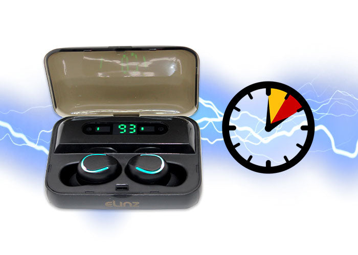 Elinz TWS Bluetooth 5.0 Wireless Earbuds with Noise Cancellation, Hi-Fi Stereo Sound, 30H Playtime - Compatible with iPhone, Android, iOS - Perfect for Gym, Running, Travel & Work Calls