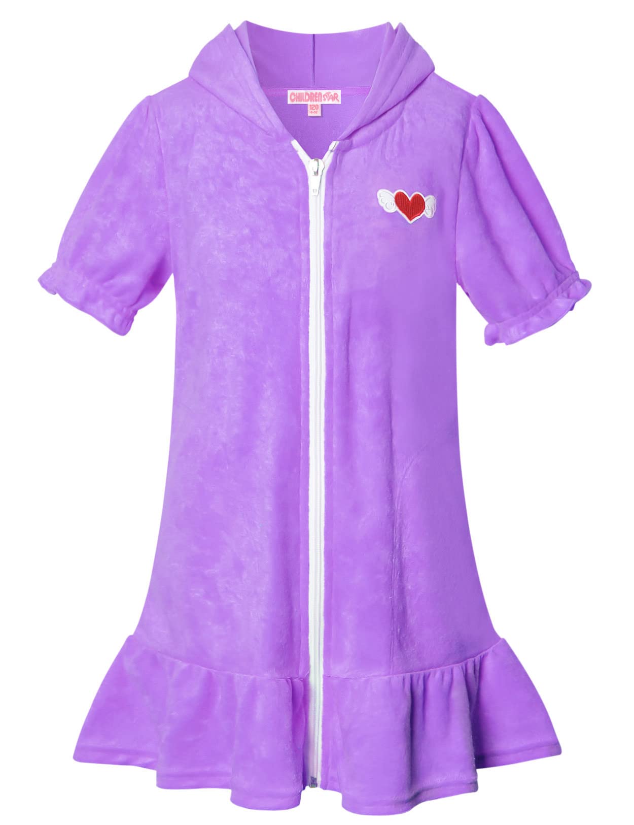CHILDRENSTAR Girls Swim Cover Up - Terry Cloth Hooded Zip-Up Beach Robe for Kids | Perfect for Pool, Beach & Summer Vacation