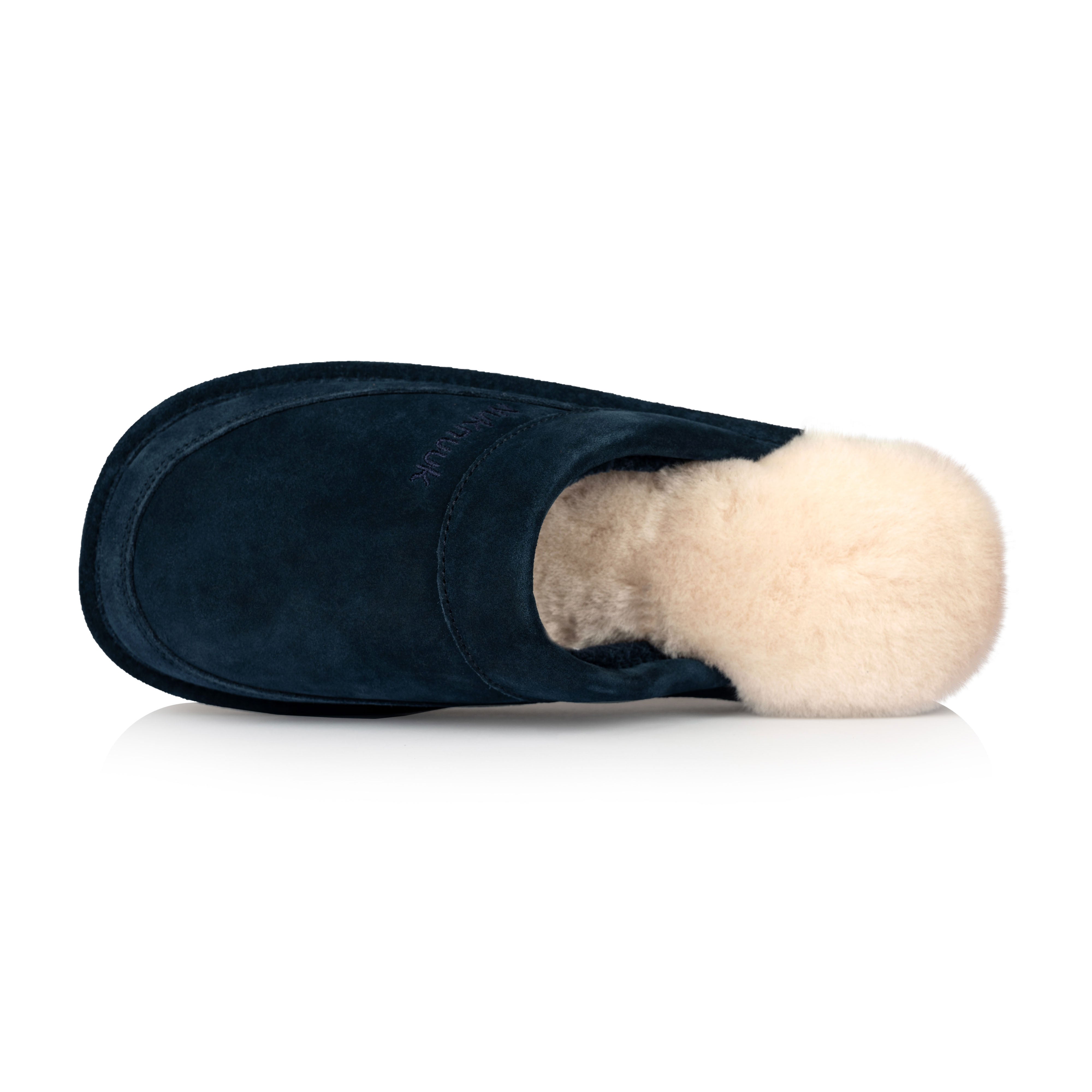 Spencer Men's Comfortable House Slippers - Soft Indoor/Outdoor Slides for Relaxation at Home (Navy Blue) - Perfect for Lounging, Yoga & Cozy Evenings