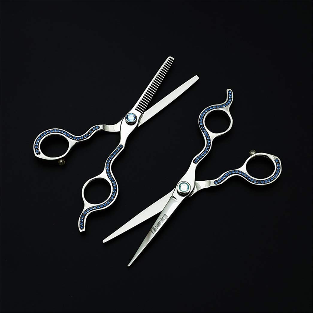 Professional 6.0 Inch Dog & Cat Grooming Scissors Set - 9CR Stainless Steel Hair Cutting Shears Kit with Flat & Thinning Blades for Pet Grooming, Barber & Salon Use | Perfect for Home Pet Care & Professional Styling