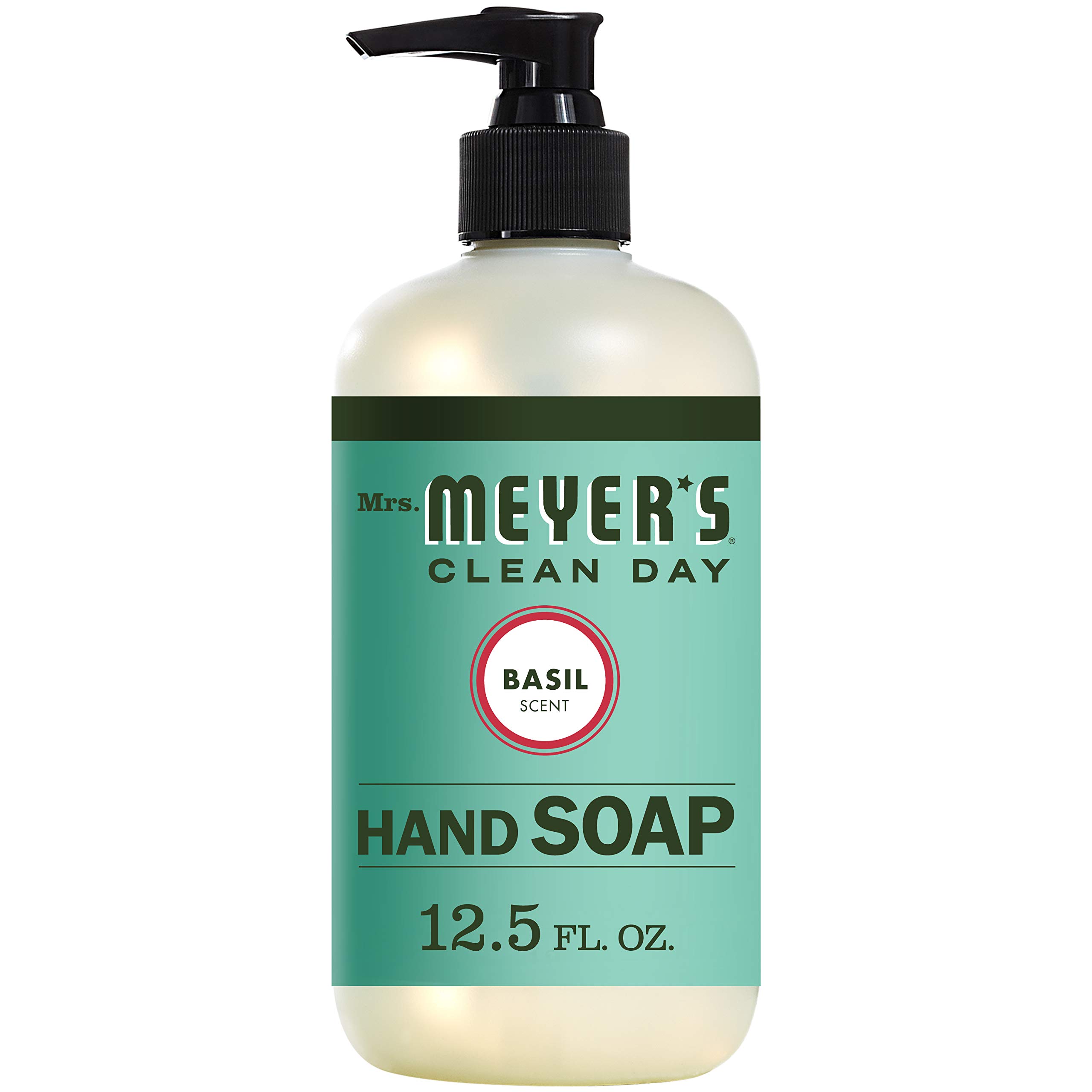 Mrs. Meyer's Clean Day Liquid Hand Soap - Basil Scent, 12.5 oz (Pack of 6) | Natural & Plant-Derived Ingredients | Perfect for Kitchen, Bathroom & Office Use