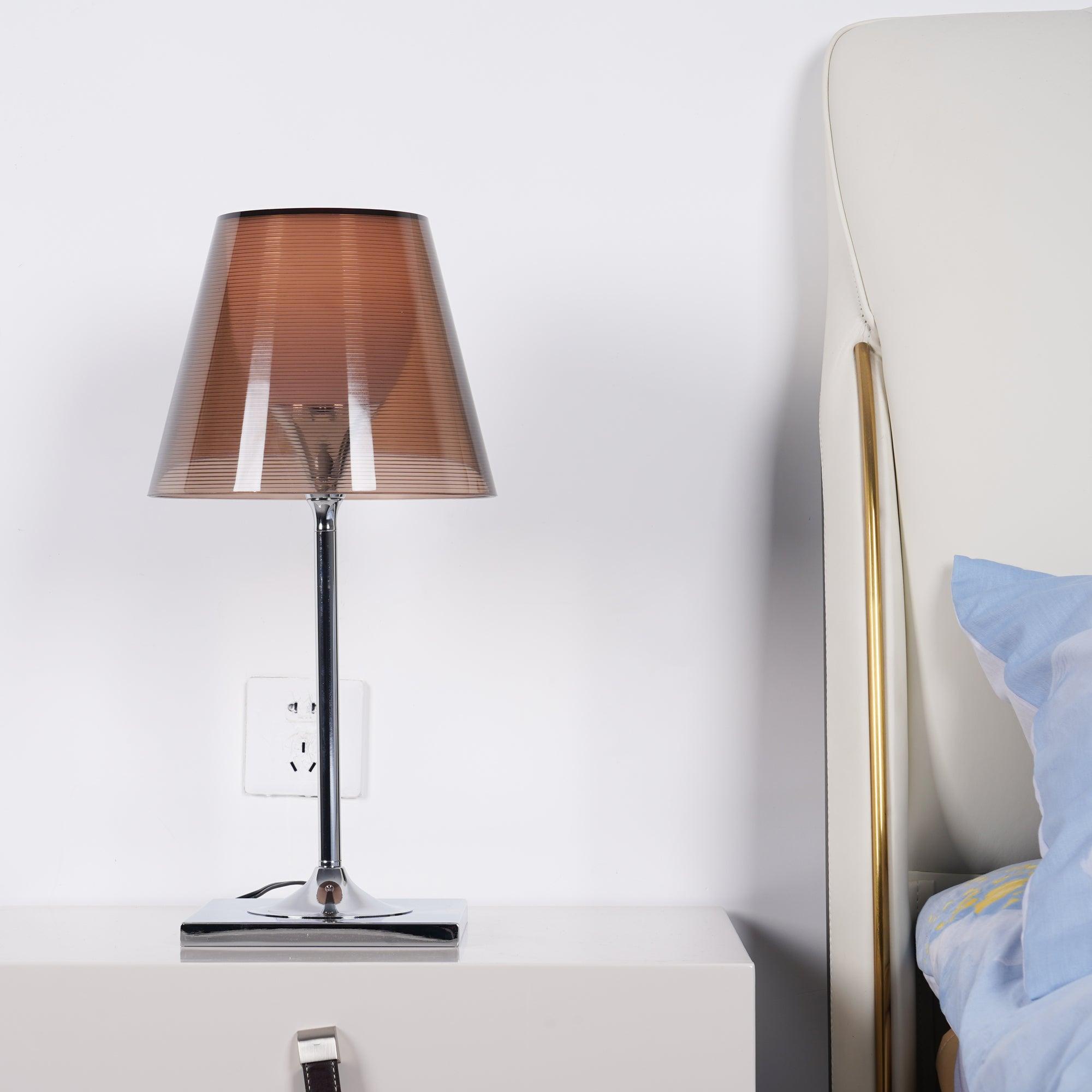 Chrome Prism Table Lamp - Modern LED Nightstand Light for Bedroom, Living Room, Office - Dimmable & Energy Efficient Decorative Lighting
