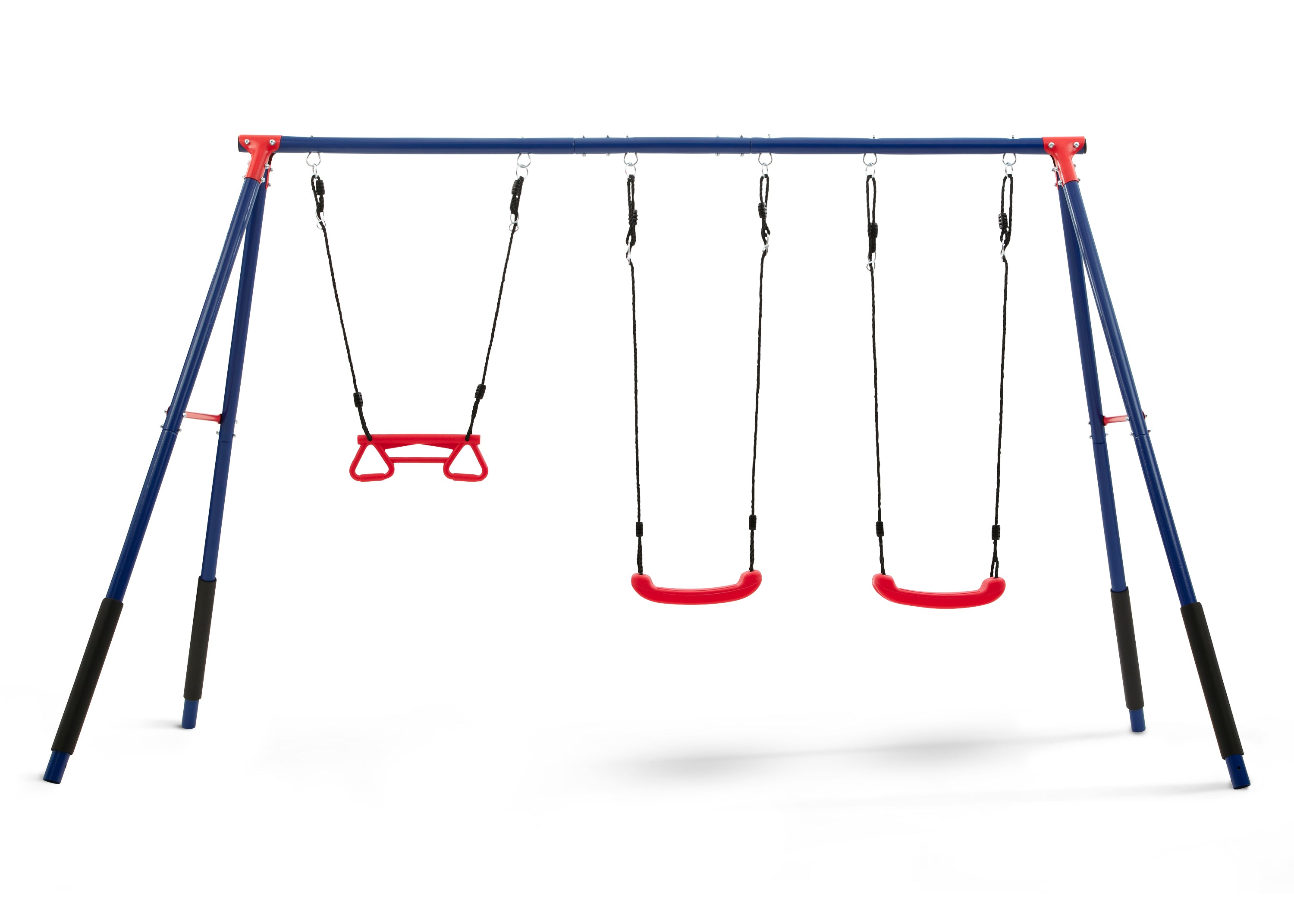 FunZone Outdoor Metal 3-Piece Swing Set with 2 Swings & Trapeze Bar - Heavy Duty Backyard Playset for Kids, Perfect for Gardens, Parks, and Playgrounds