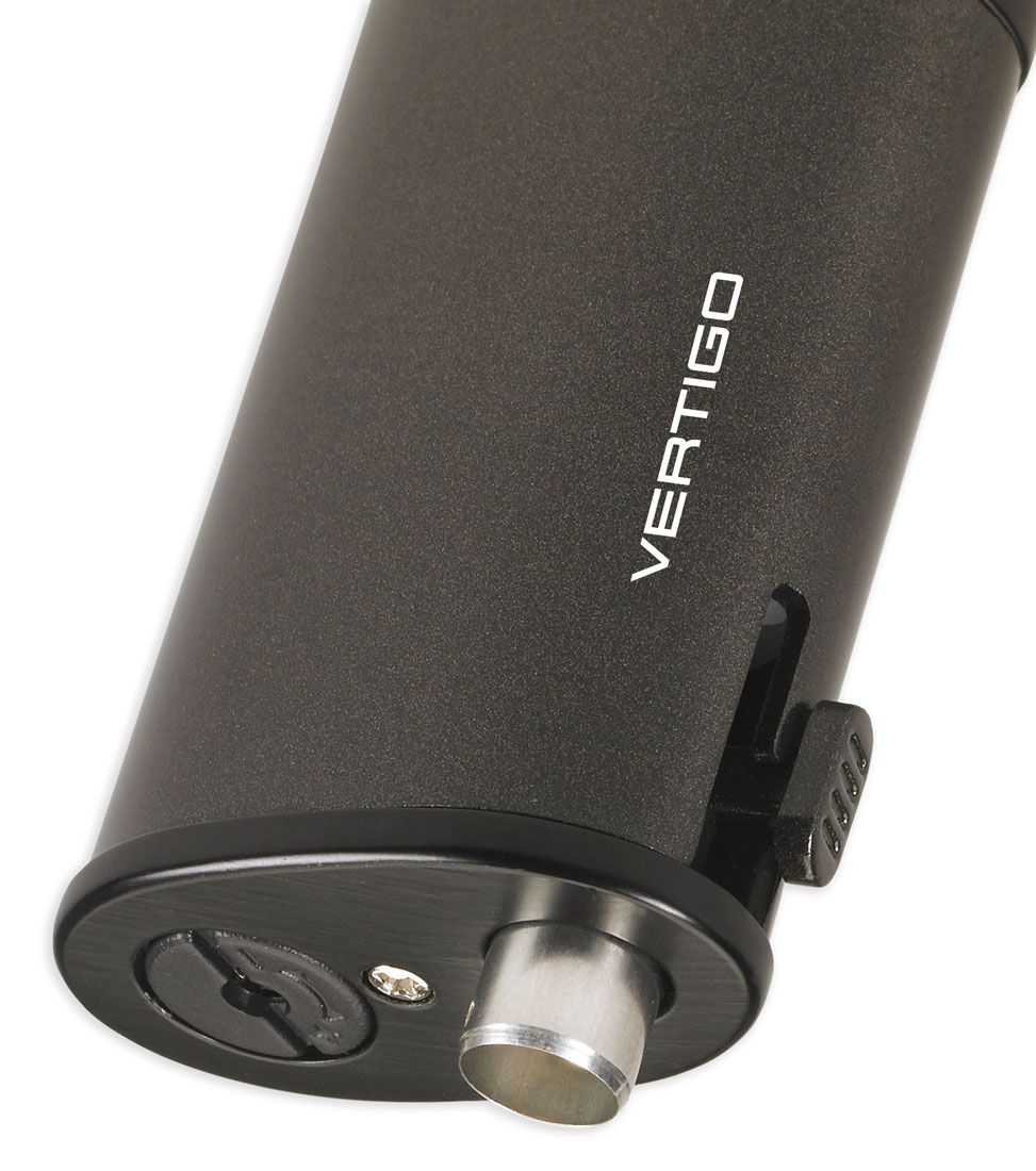 Vertigo Warrior Triple Torch Lighter - Black | Windproof Jet Flame Butane Lighter for Cigars, Candles & Outdoor Use