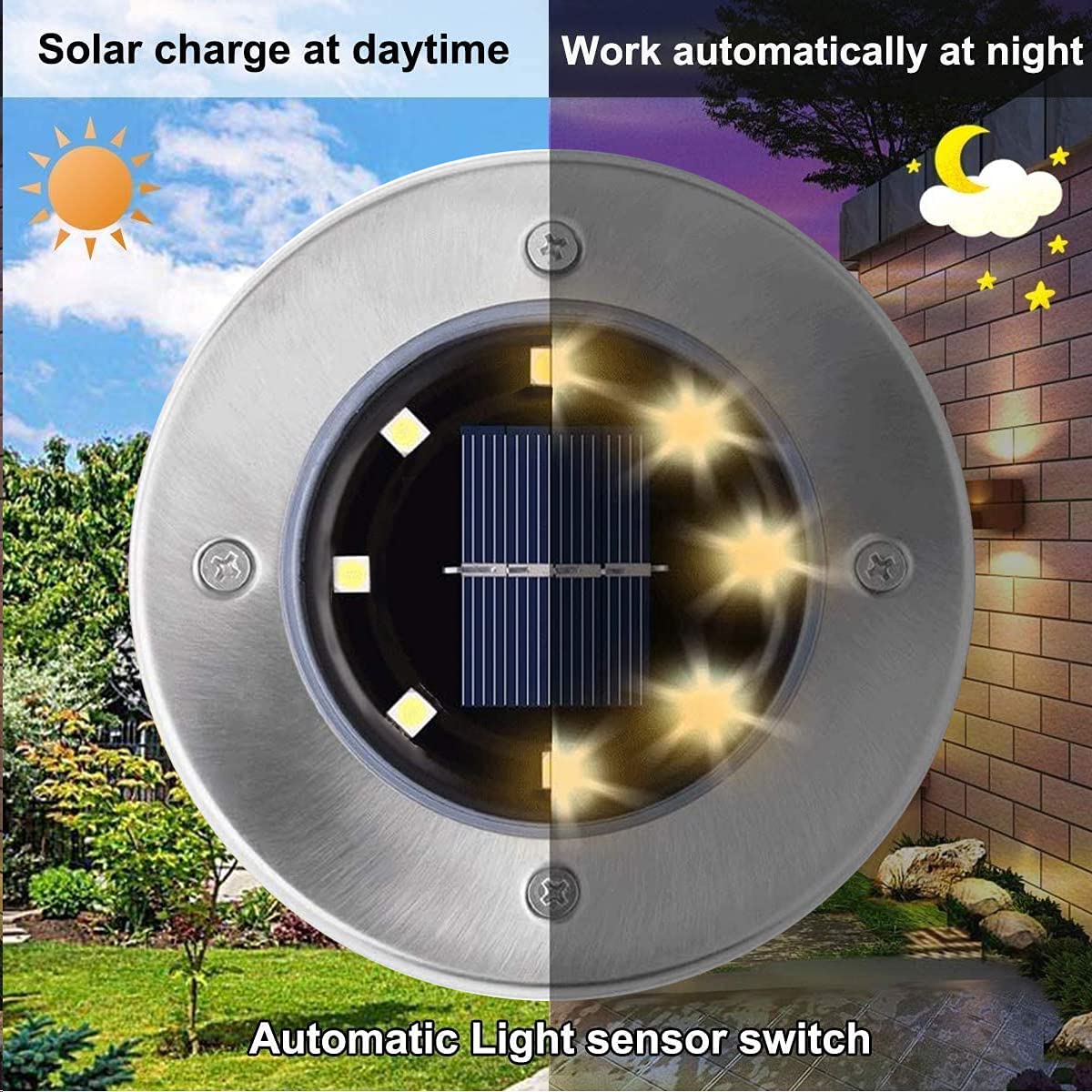 **Upgraded Solar Ground Lights - Waterproof Outdoor Garden Lights, 12 Pack Warm White LED Landscape Lighting for Pathway, Yard, Deck, Lawn, Patio & Walkway | Perfect for Garden Decor & Nighttime Safety**